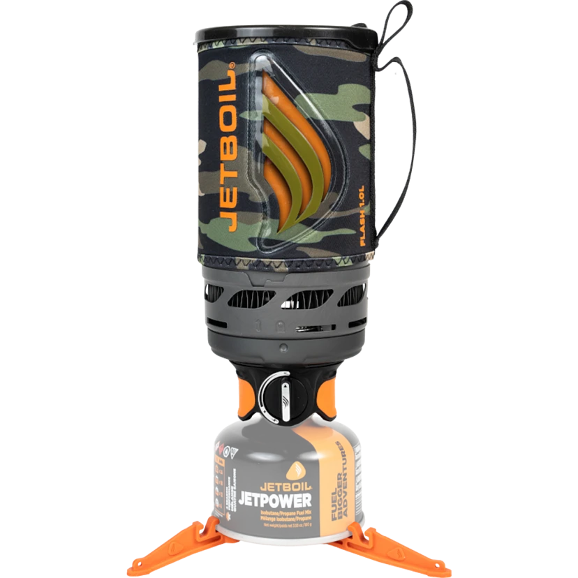 Jetboil Flash 1.0L Camping Stove System - Compact, Fast Boiling Backpacking Stove for Outdoor Adventures (Dark Camo) - Perfect for Hiking, Backpacking & Emergency Preparedness
