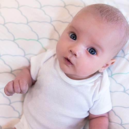 Organic Muslin Cotton Mini Crib Fitted Sheets 2-Pack - Breathable Soft Baby Bedding for 24