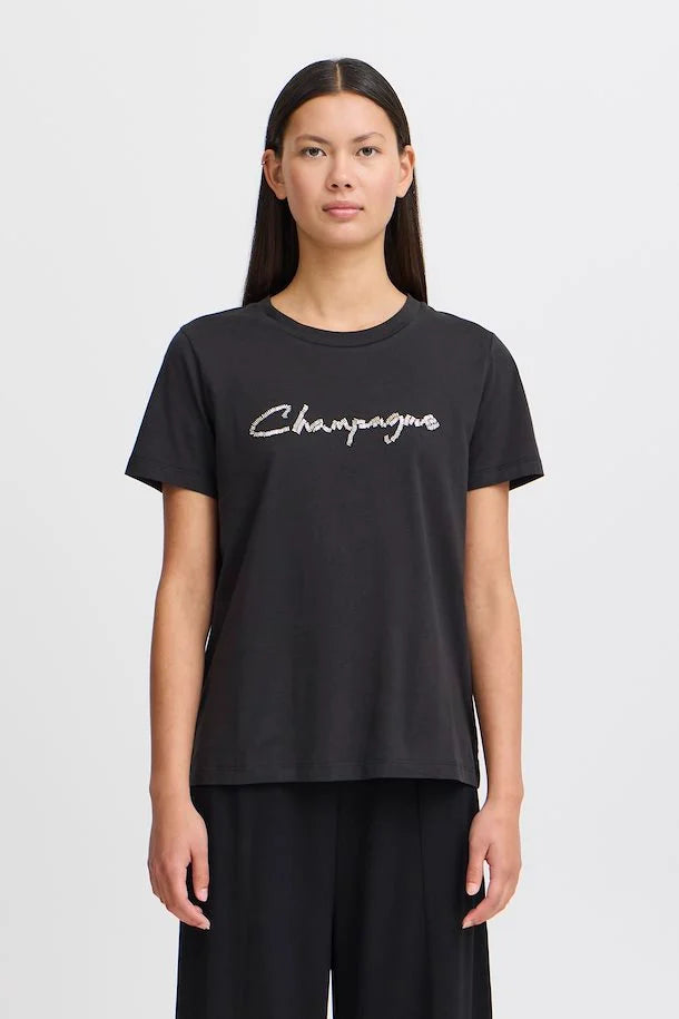 Premium Champagne T-Shirt for Men & Women - Soft Cotton Black Tee - Perfect for Casual Wear, Parties & Gifts