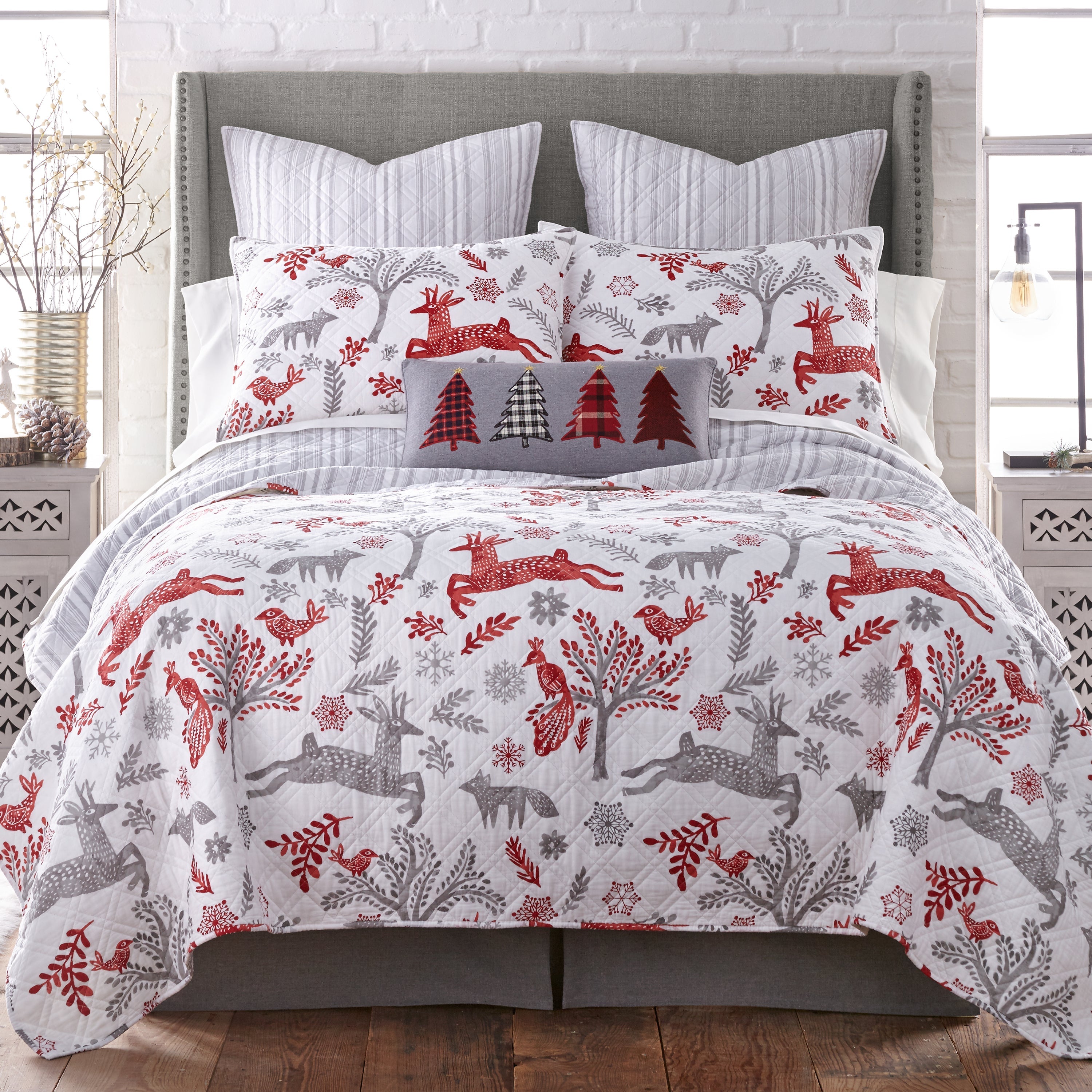Winterland Euro Sham Pillowcases Set of 2 - 26x26 Inch Decorative Square Pillow Covers for Bedroom, Living Room & Sofa