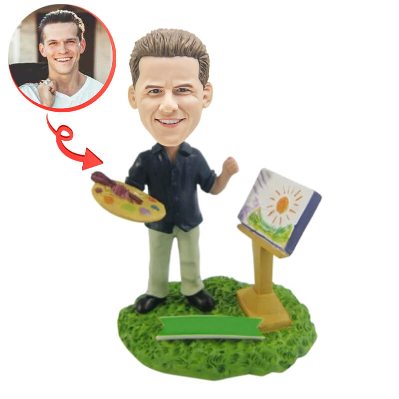 Custom Bobblehead for Men - Personalized Hand-Painted Figure - Perfect Gift for Artists, Painters & Hobbyists | Birthday, Anniversary, Father's Day Present