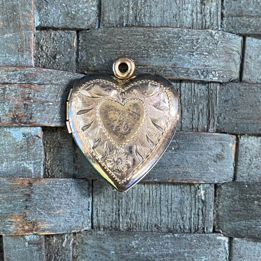 Vintage Gold Filled Sterling Silver Heart Locket Pendant Necklace - Perfect for Valentine's Day Gifts, Bridesmaid Jewelry & Romantic Keepsakes