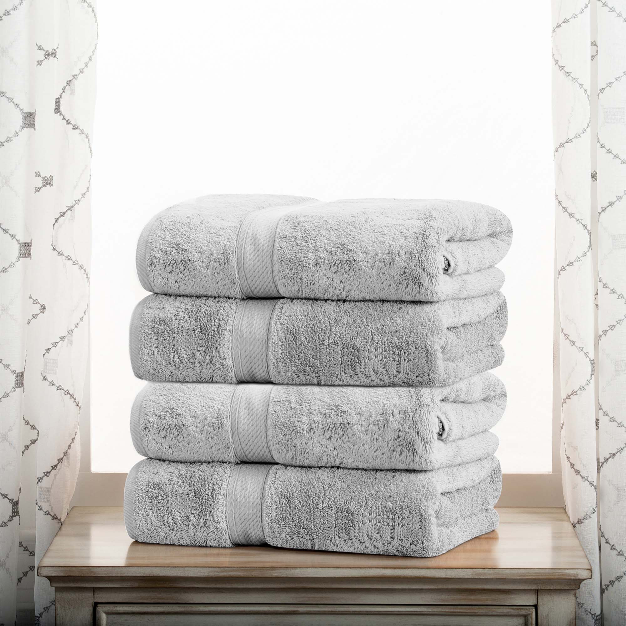 Premium 4-Piece Egyptian Cotton Bath Towel Set - Ultra Soft, Heavyweight & Plush Pile for Spa-Like Luxury at Home | Perfect for Bath, Beach & Guest Use
