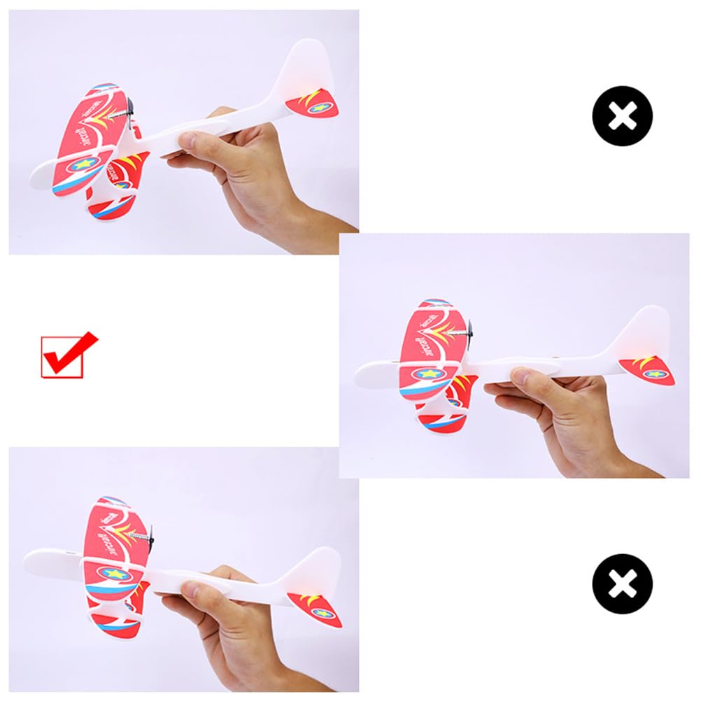 ERINGOGO Shine Hand Toss Foam Airplane - Electric Glider Toy Plane for Kids & Adults, Easy Assembly, No Lights, Rechargeable - Fun Outdoor Flying Toy for Parks, Backyards & Family Activities