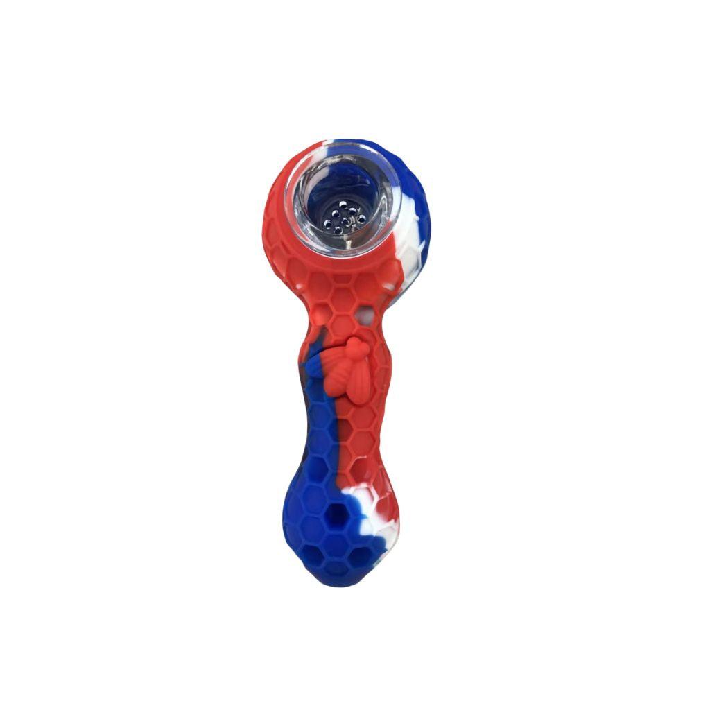Premium Silicone Tobacco Pipe with Metal Dab Tool - Lightweight, Portable & Durable Smoking Accessory for Travel, Camping & Outdoor Activities
