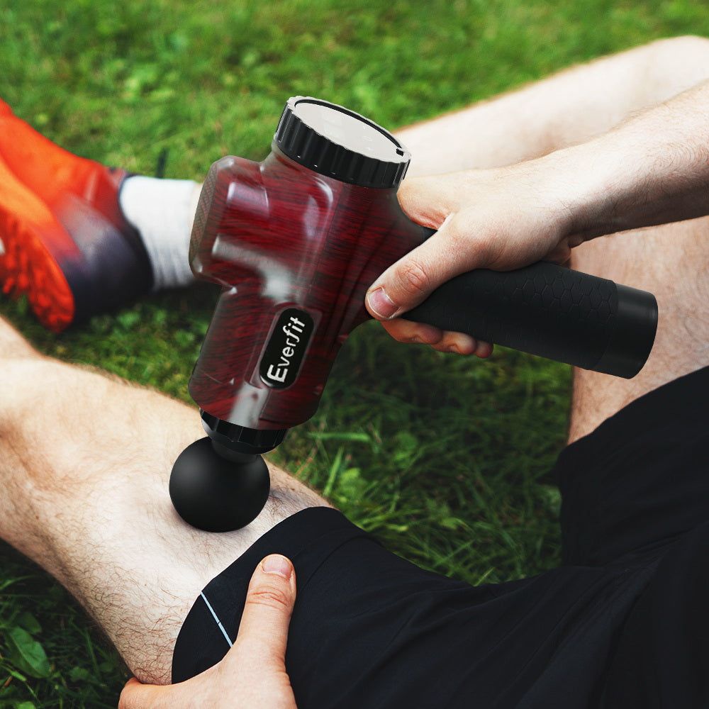 Everfit Deep Tissue Massage Gun - 6 Interchangeable Heads, LCD Display, Percussion Therapy for Muscle Pain Relief - Perfect for Athletes, Gym Recovery & Home Relaxation