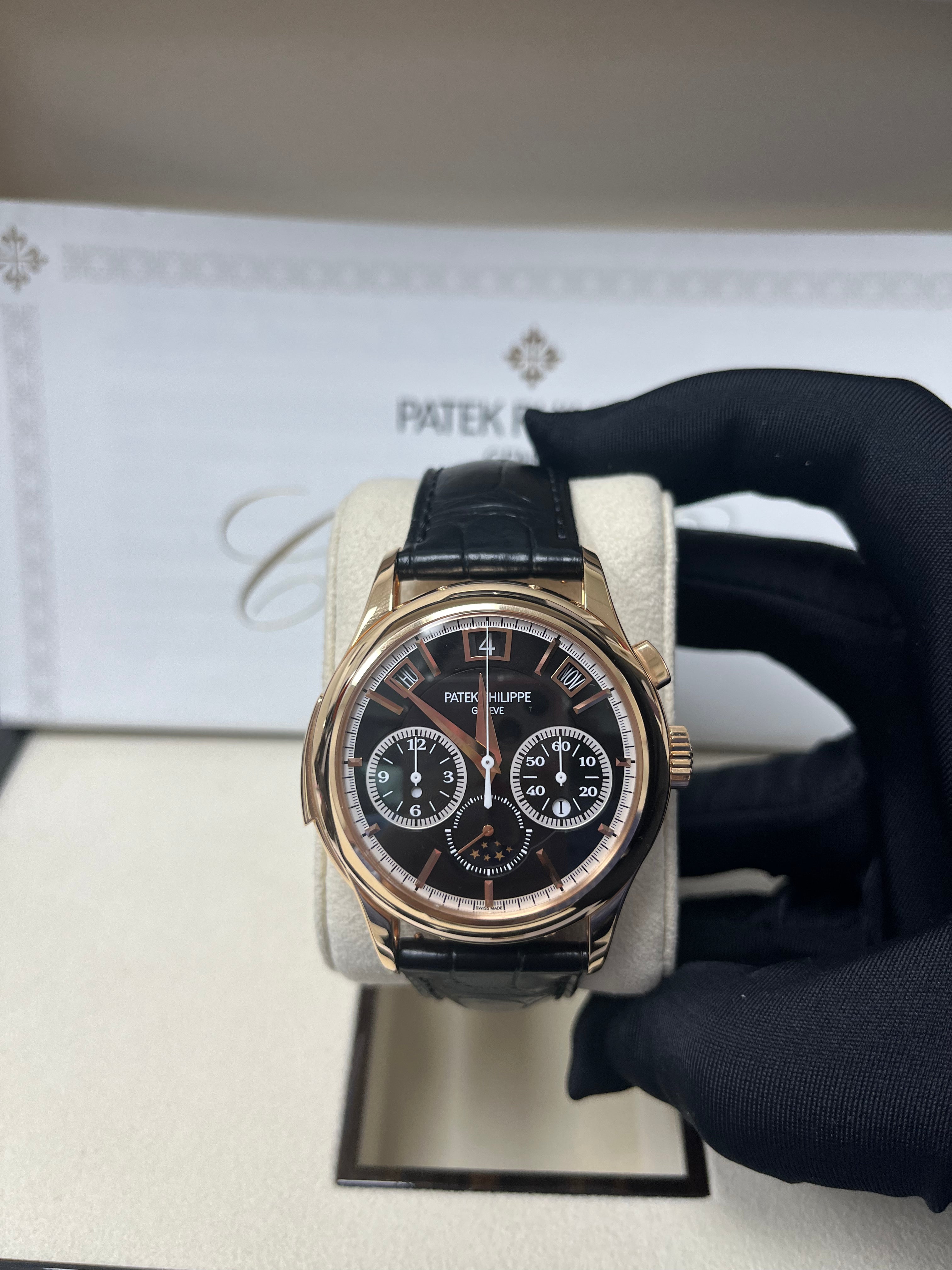 Patek Philippe Grand Complications 5208R-001 Rose Gold Black Dial Luxury Watch - Perfect for Formal Events & Collectors