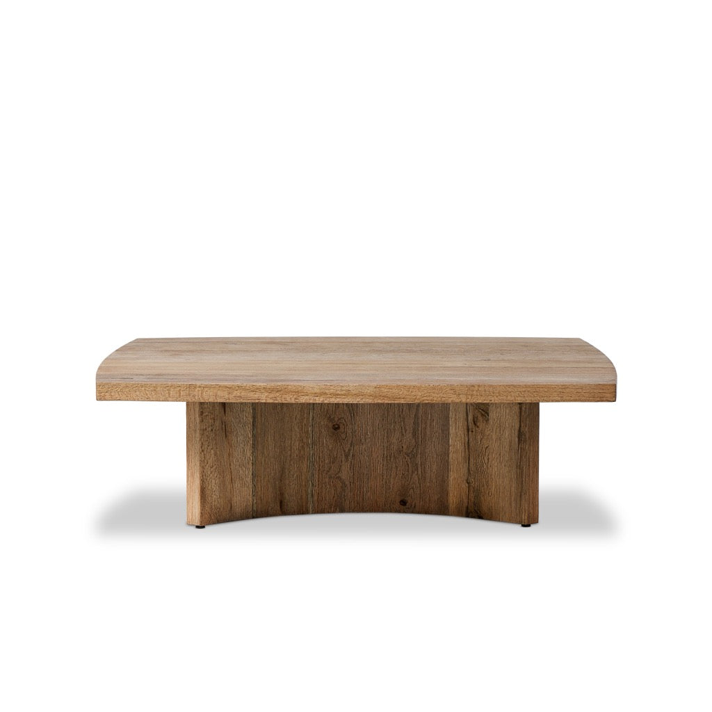 Rustic Oak Veneer Coffee Table - Brinton Square Style for Living Room, Lounge & Home Decor