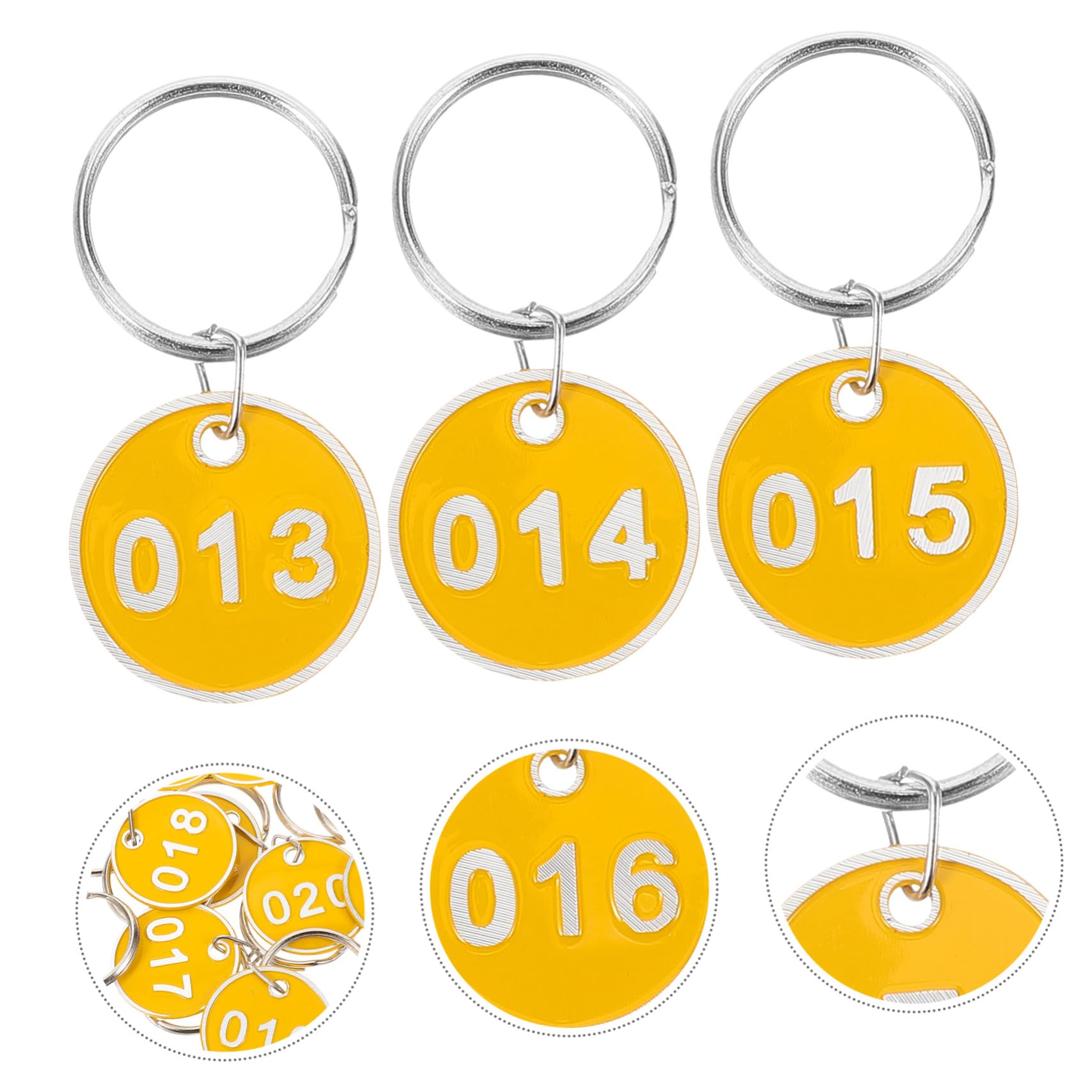 LIFKOME 4-Pack Round Number Plate Keychains - Durable Metal Key Rings with Engraved Numbers (1-4) for Home, Office, Gym Lockers & Key Organization | Perfect for Key Identification & Security
