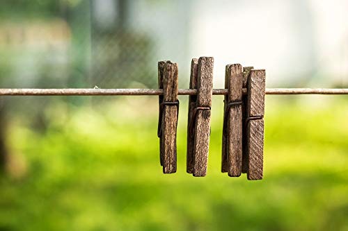 Vintage Wooden Clothesline with Old-Fashioned Clothespins - 20x30 Inch Laminated Poster - Bright Colors & Vivid Imagery - Perfect for Laundry Room Decor, Vintage Bathroom Wall Art, or Farmhouse Style Home Decoration