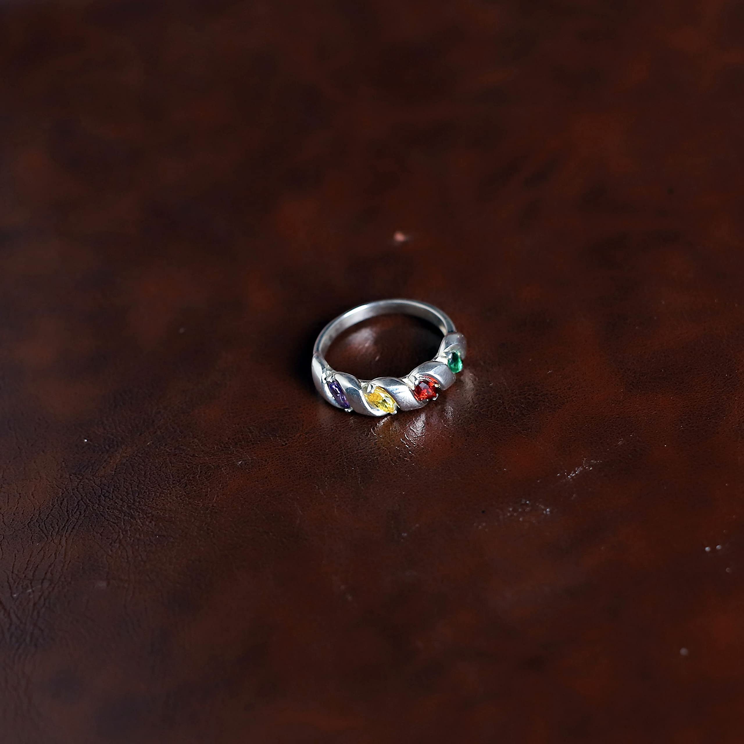 Custom Personalized Sterling Silver Mother's Day Ring for Women - Birthstone Family Jewelry Gift for Mom, Daughter, Grandma | Engraved Name, 4-Stone Design | Perfect for Anniversaries, Birthdays & Special Occasions
