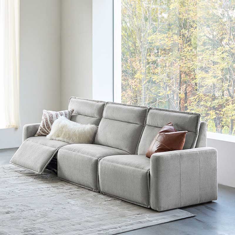 Essentia Power Reclining Corner Sofa - Easy Care Fabric Sectional Couch with USB Charging for Living Room, Home Theater & Family Room Comfort