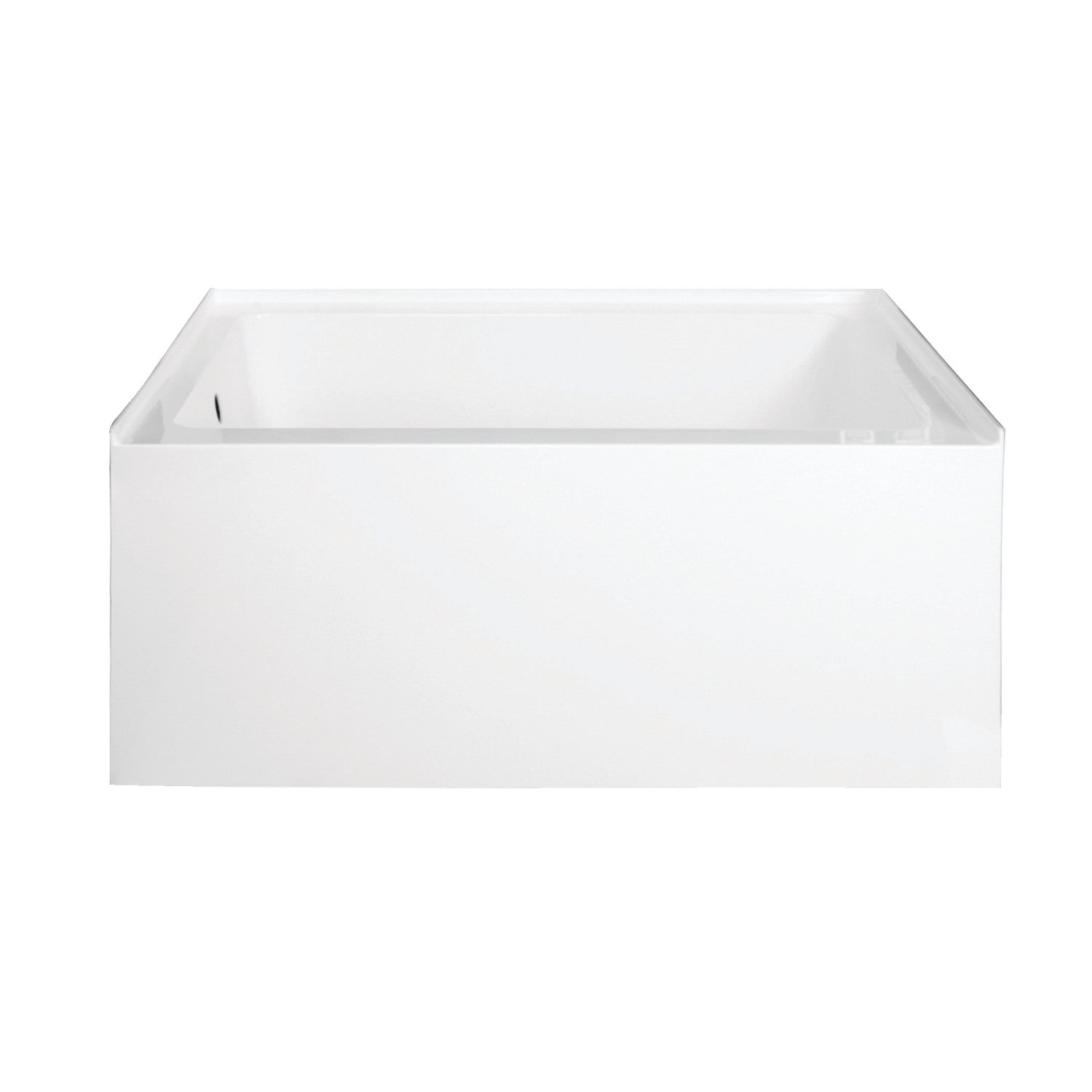 Aqua Eden VTDE483222L 48-Inch Acrylic Rectangular 3-Wall Alcove Bathtub - Left Hand Drain - Glossy White - Perfect for Small Bathrooms & Modern Home Spa Experience