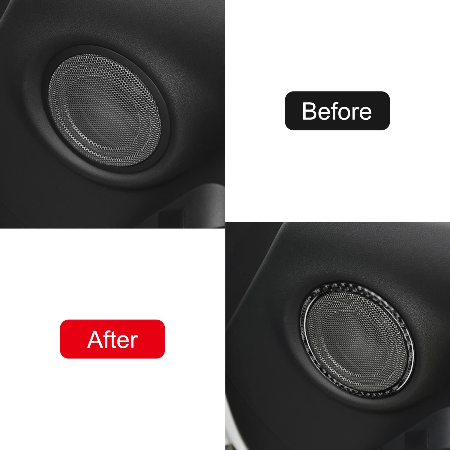 Genuine Carbon Fiber Door Speaker Cover Trim for Toyota Supra A90 (2019-2022) - 6pc Set - Premium Car Interior Accessories for Enhanced Style & Sound Quality