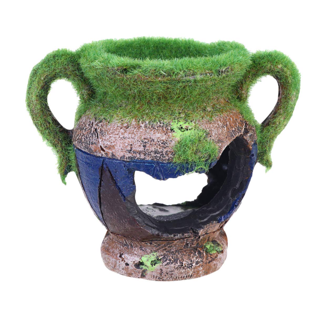 POPETPOP Roman Vase Aquarium Decor - Fish Tank Hideaway for Tropical Fish, Betta & Goldfish - Ancient Egypt Themed Ornament for Aquascaping & Aquarium Landscaping (Perfect for Home, Office & Classroom Decor)