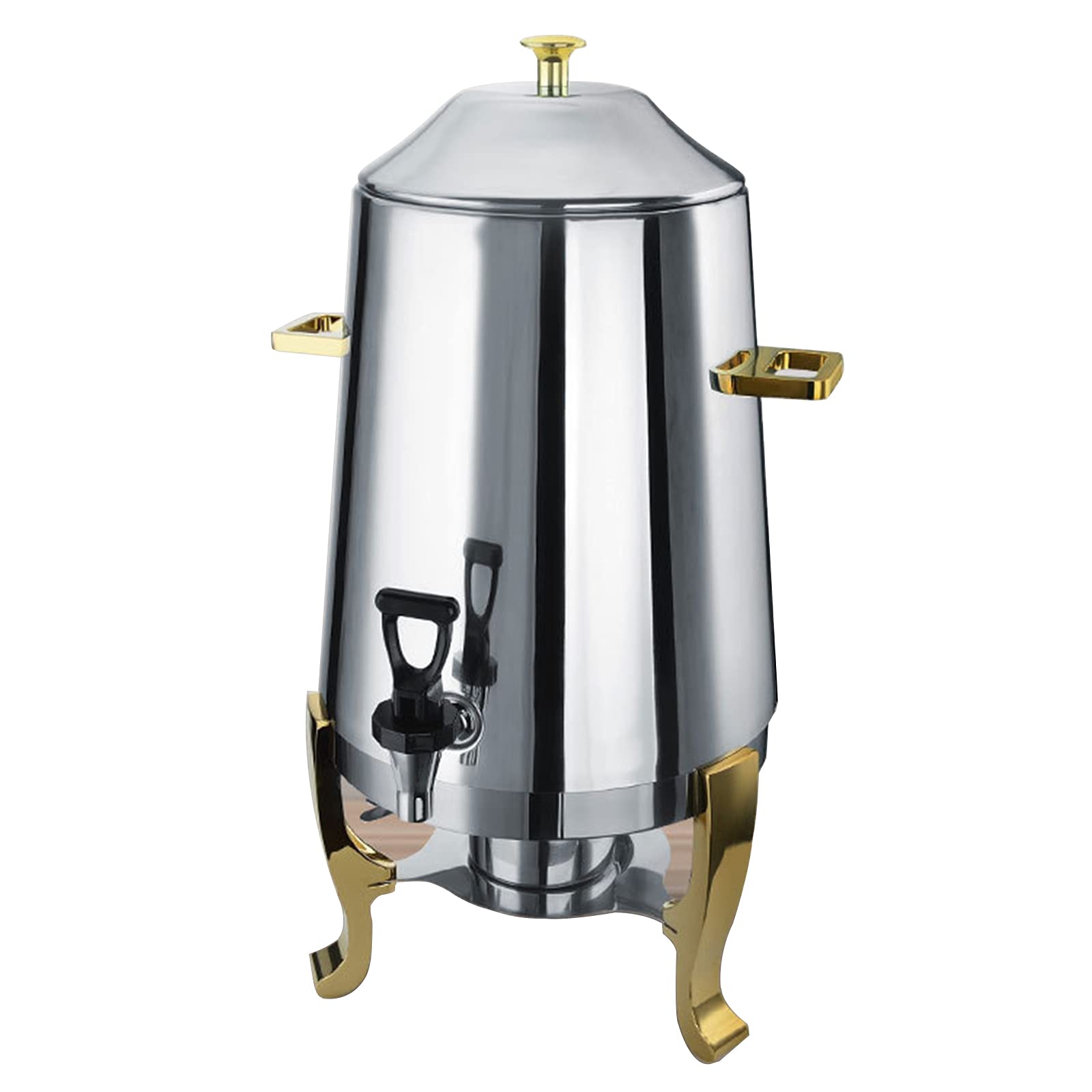 AIZYR 13L Stainless Steel Coffee Urn with Chrome & Gold Accents - Hot & Cold Beverage Dispenser for Parties, Catering & Events - Perfect for Coffee, Tea, Hot Chocolate & Cold Drinks Serving