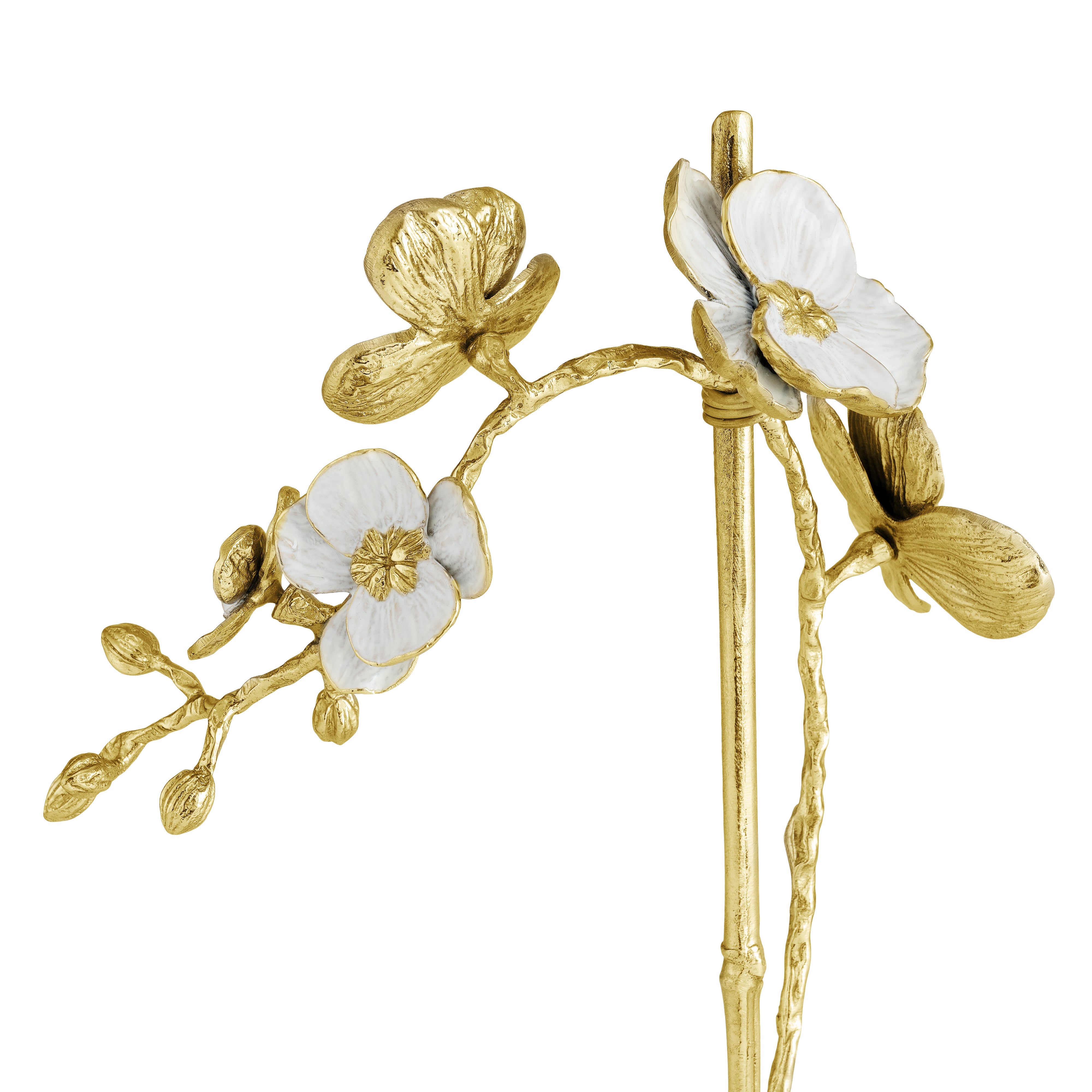 Elegant Orchid Stem Sculpture - Handcrafted Home Decor for Living Room, Office & Wedding Centerpiece