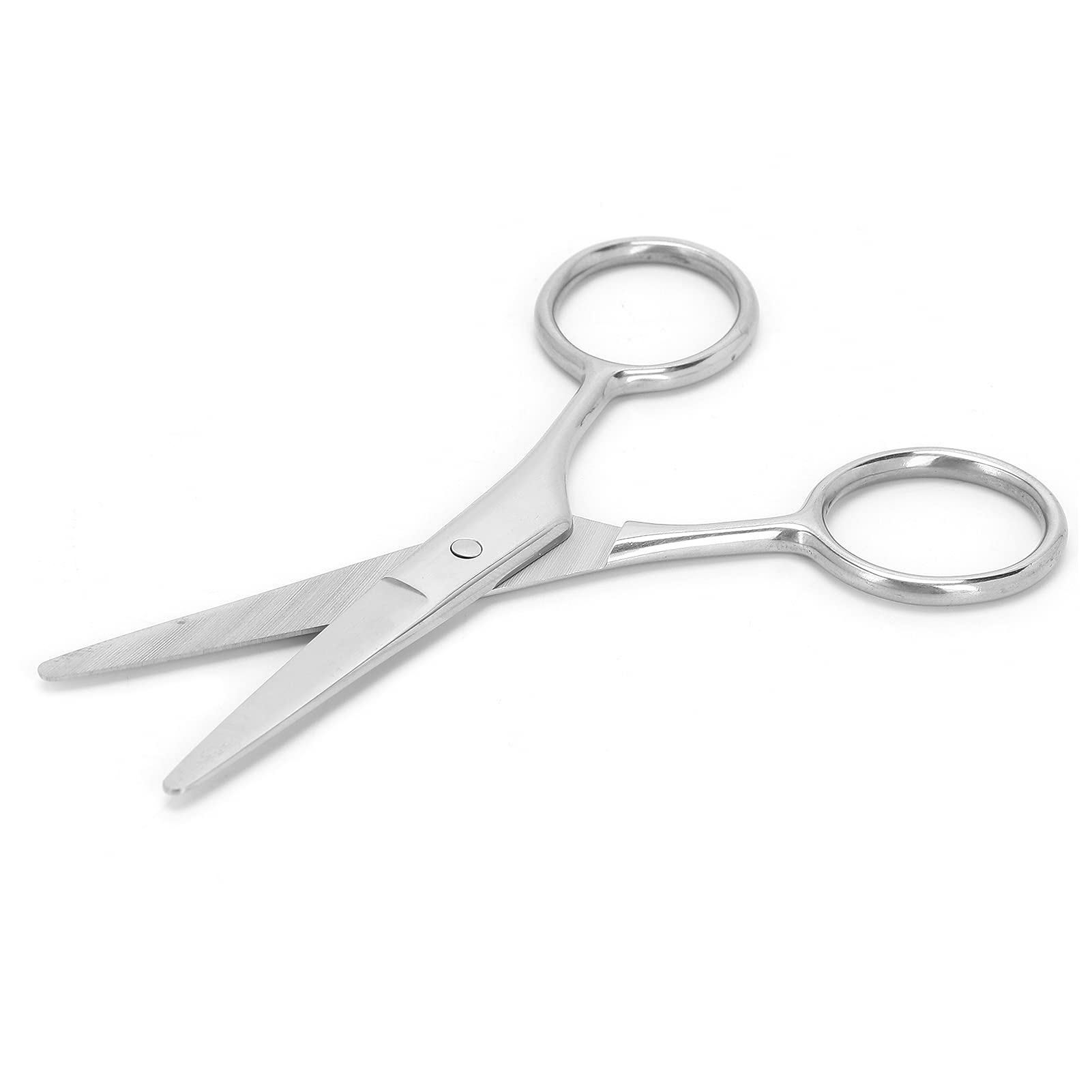 Professional Stainless Steel Facial & Nose Hair Scissors - Rounded Tip Grooming & Beard Trimming Scissors for Men - Home, Salon & Barber Shop Use - Perfect for Eyebrow Shaping, Mustache & Ear Hair Trimming (MJ-LF010)
