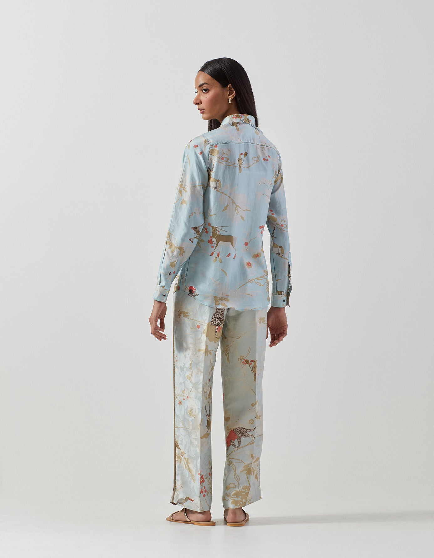 Oversized Short Sleeve Silk Shirt in Ice Blue - Perfect for Summer Outfits, Casual Wear & Beach Vacations