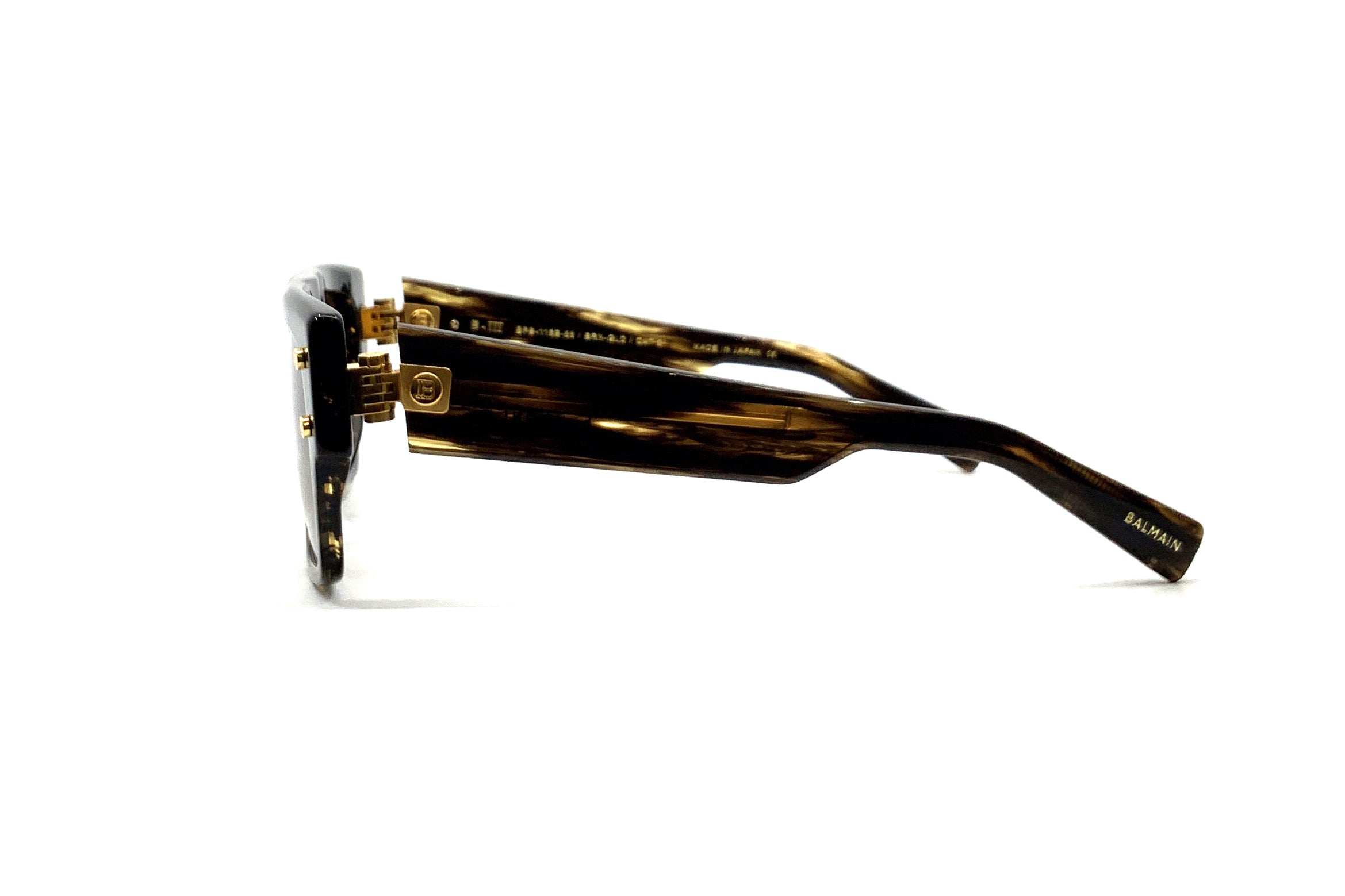 Balmain B III Sunglasses - Brown & Gold Aviator Style for Men & Women | UV Protection, Luxury Fashion Accessory for Outdoor, Driving, and Travel