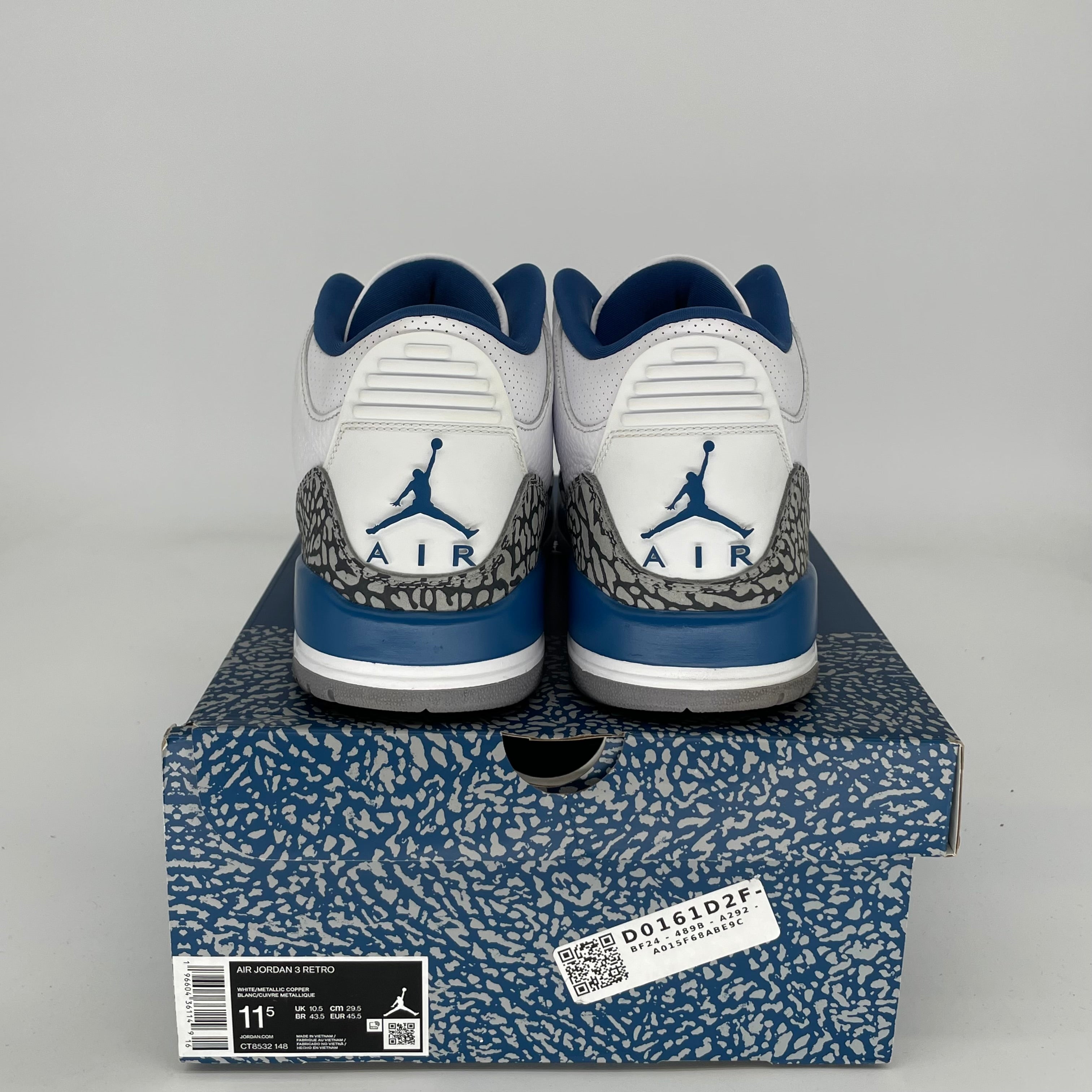 AIR JORDAN 3 Retro WIZARDS Basketball Shoes Men's Size 11.5 - Authentic CT8532-148 for Sneaker Collectors & Streetwear Fashion