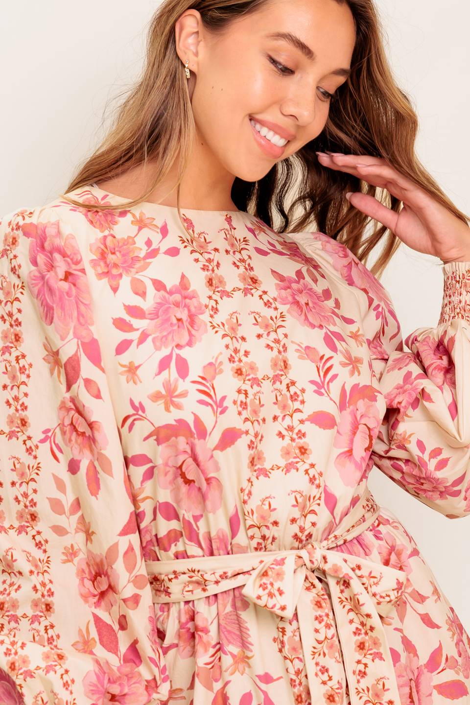 ALANNA Women's Pink Floral Printed Mini Dress - Summer Party, Date Night, Casual Outfit