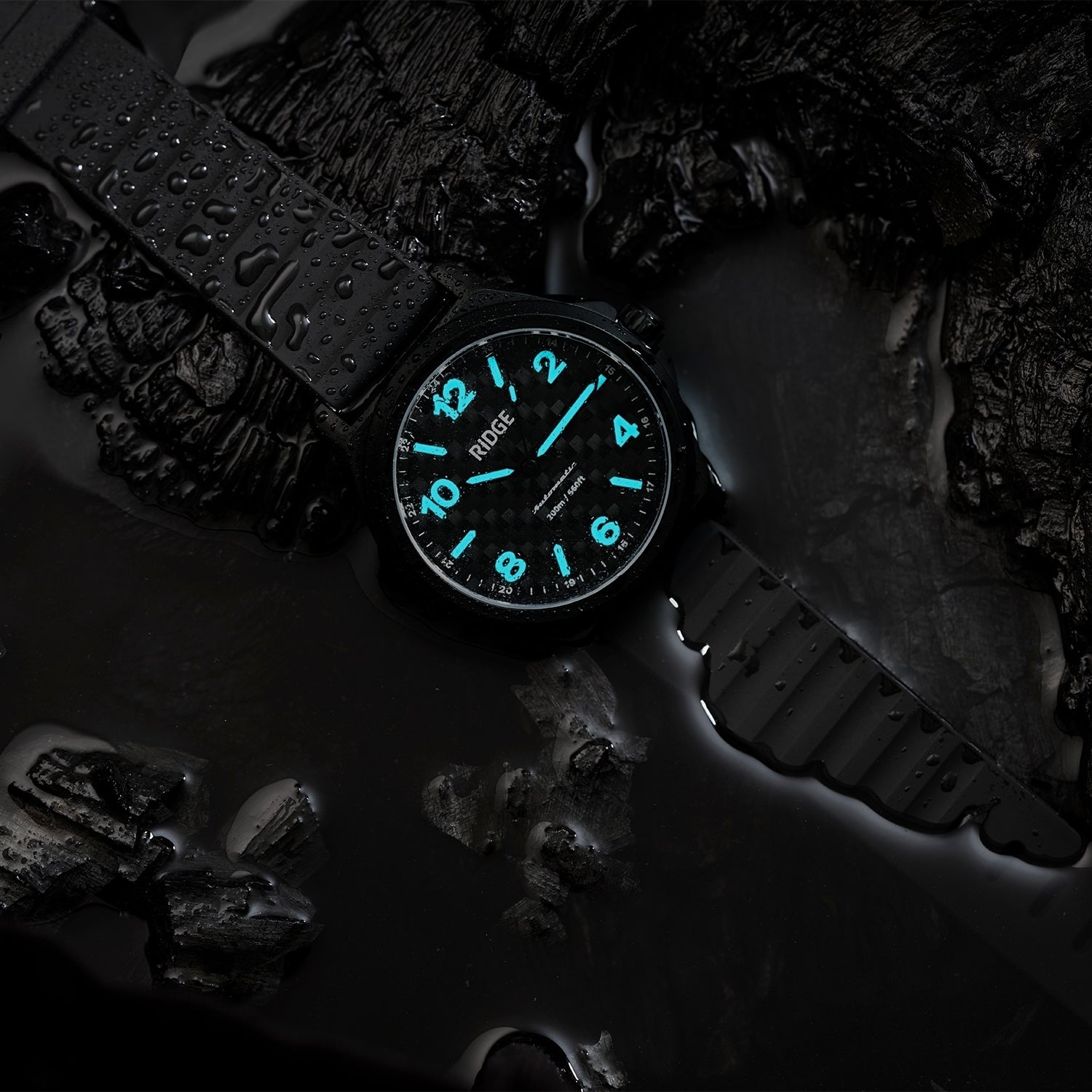 Ridge Titanium Field Watch 40mm - Carbon Fiber 3K - Durable Military Style Watch for Outdoor Adventures & Everyday Wear