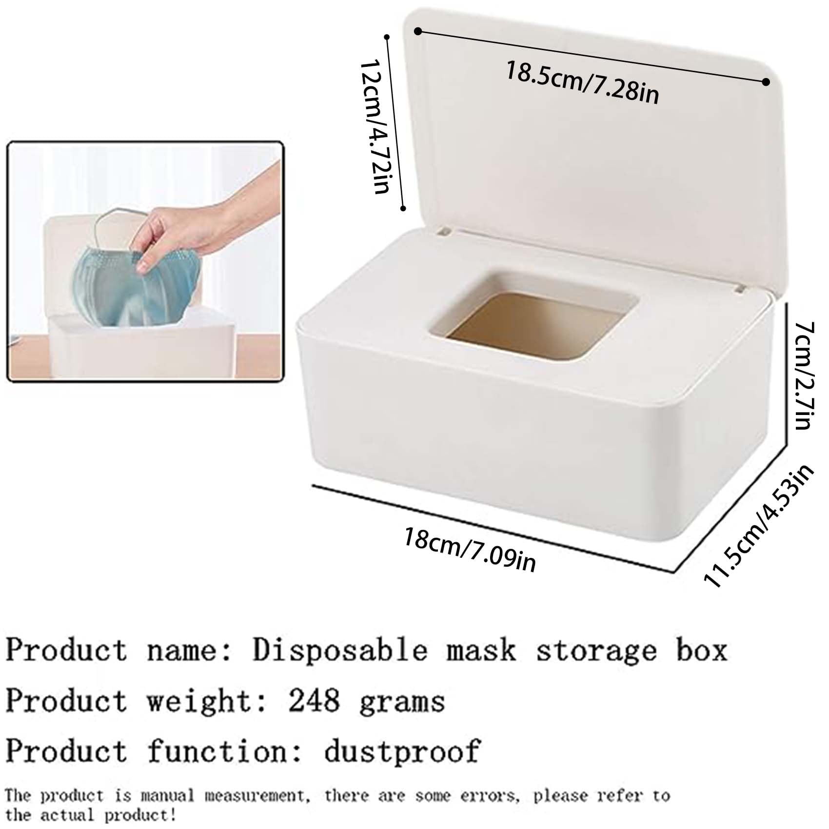 Cuayaes White Tissue Box Cover - Refillable Baby Wipes Dispenser with Sealed Lid - Modern Desktop Tissue Holder & Napkin Organizer for Bathroom, Car, Office - Perfect for Home, Nursery & Travel Essentials