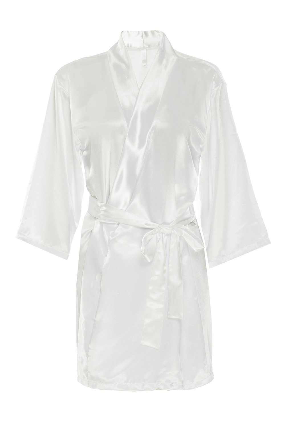 Elegant White Satin Bridal Robe with Rhinestones - Perfect for Wedding Morning, Bridal Shower & Honeymoon Getaway
