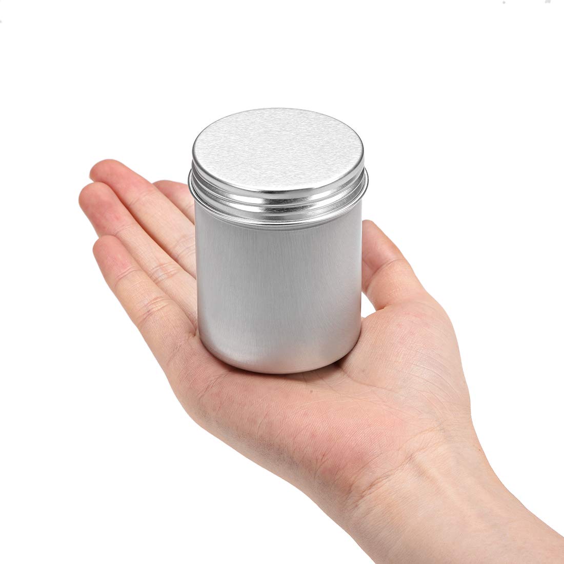 uxcell 4.4 Oz Round Aluminum Tin Can with Screw Top Metal Lid - 130ml Airtight Container for DIY Crafts, Candle Making, Storage & Organizing - Perfect for Home, Office, and Workshop Use