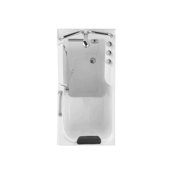 Empava 53 Inch Freestanding Acrylic Soaking Bathtub - White (53WIT373) | Modern Walk-in Bathtub for Spa-Like Relaxation at Home