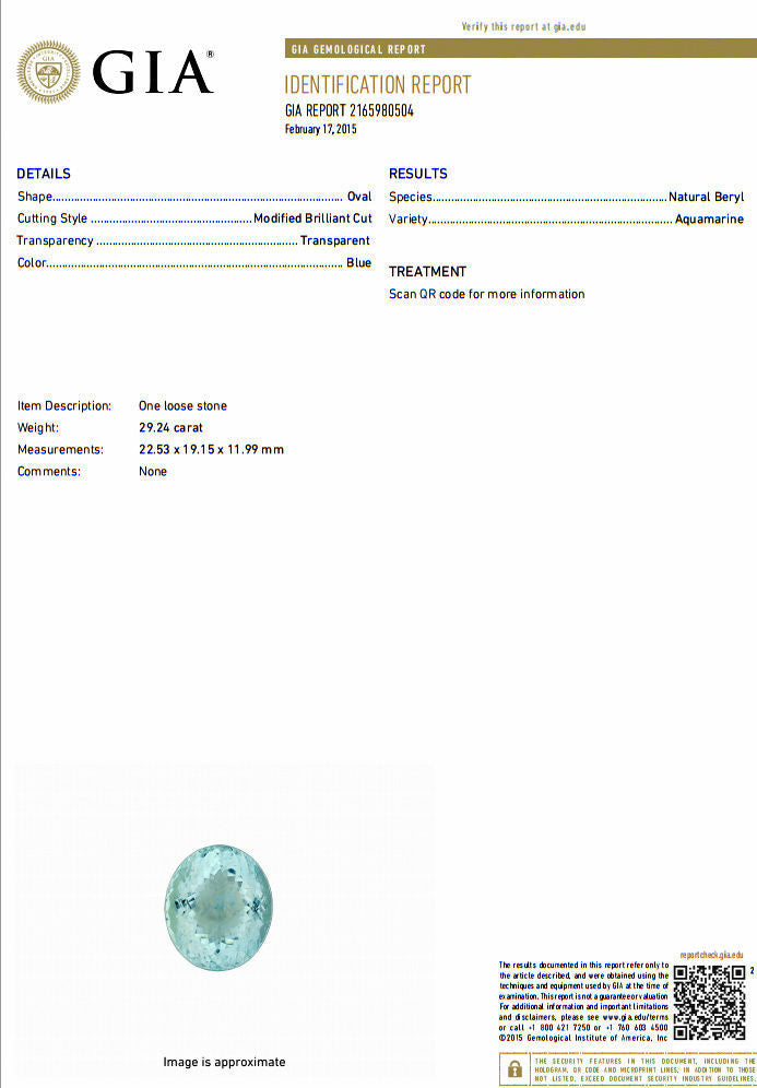 33.71CT GIA Certified Natural Blue Aquamarine Diamond Necklace - Elegant Jewelry for Women, Perfect for Weddings, Anniversaries & Special Occasions