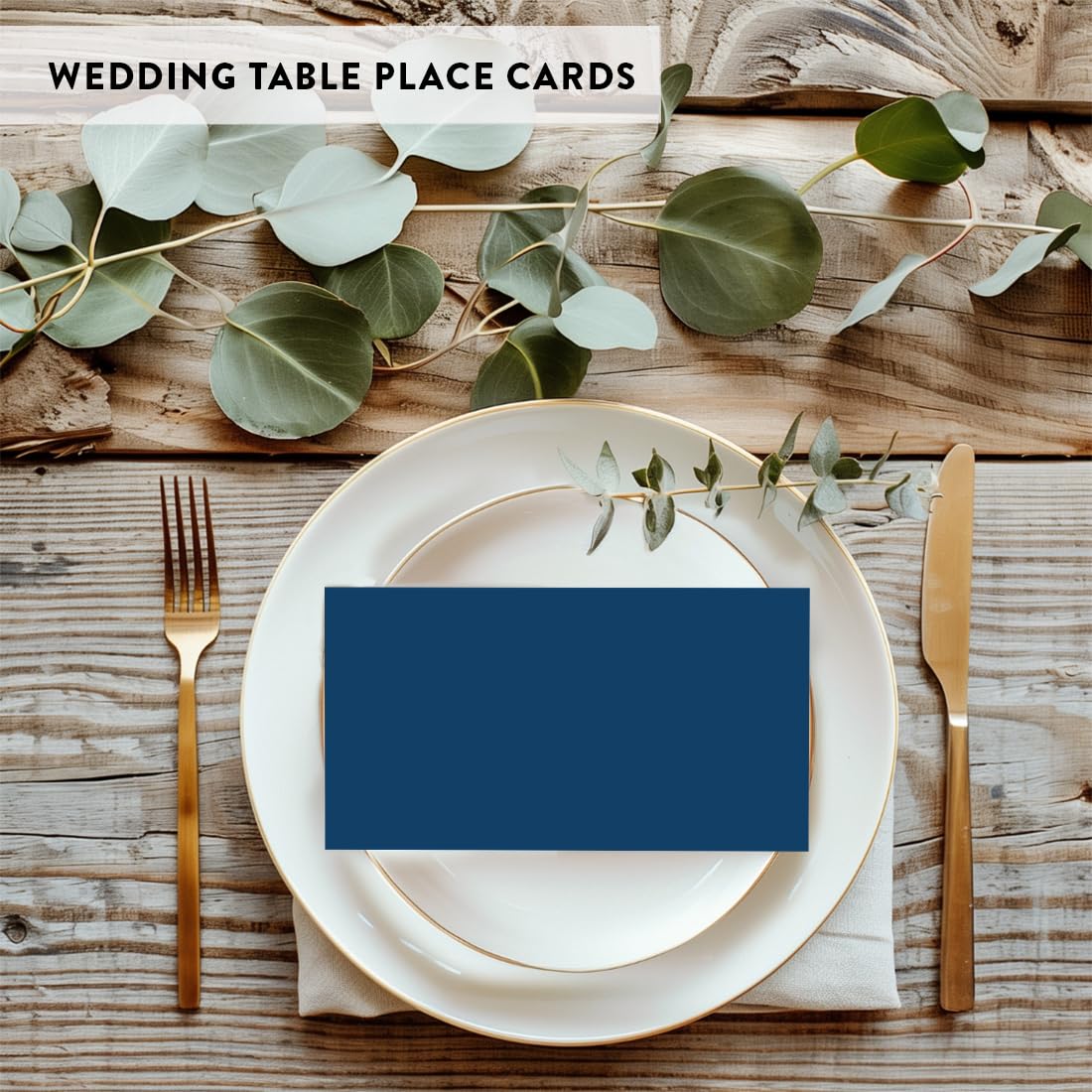 Andaz Press Printable Table Tent Place Cards - Navy Blue 20-Pack Blank Name Cards for Wedding, Baby Shower & Graduation Events | Perfect for Seating Arrangements, Buffet Labels & Table Settings