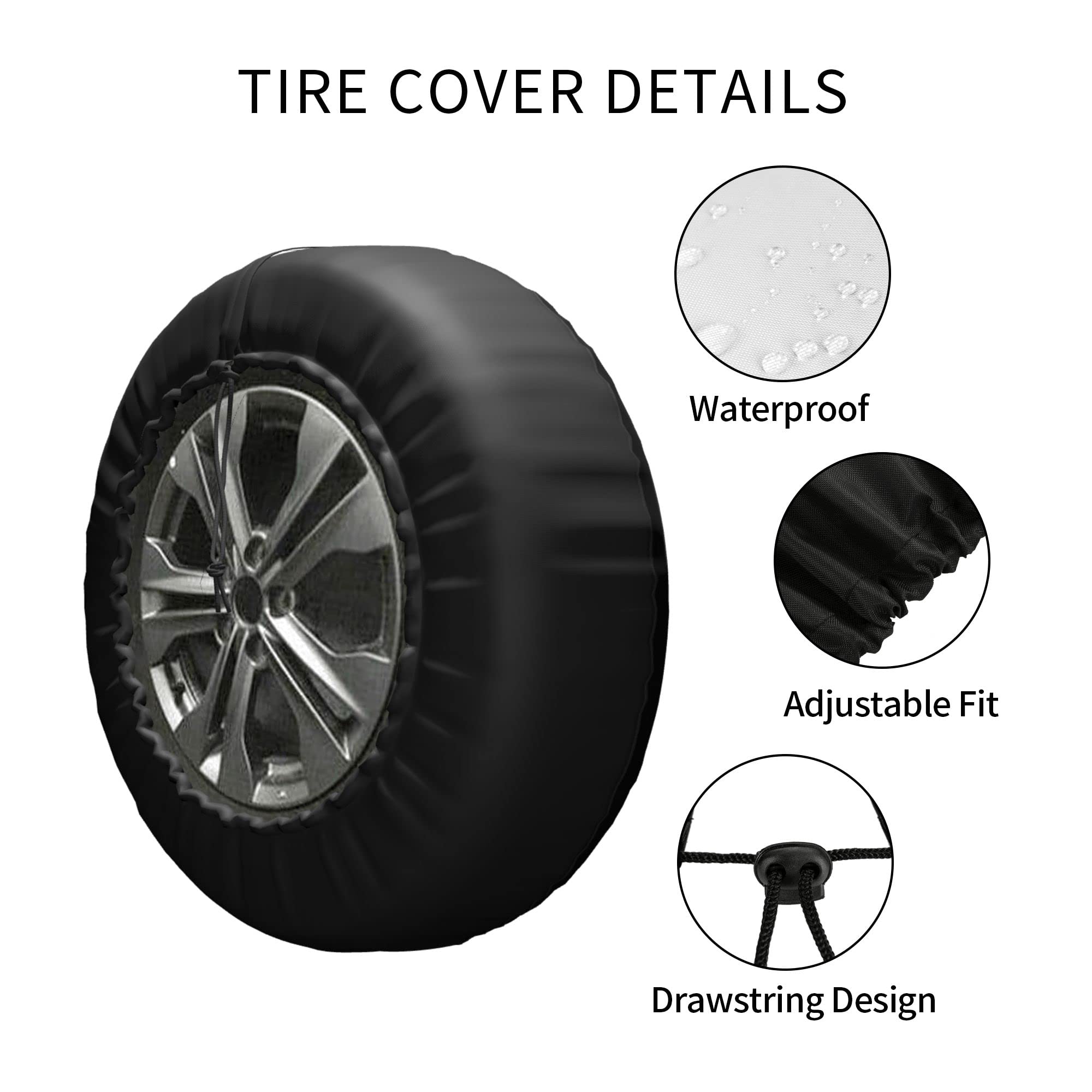 Universal 14 Inch RV Spare Tire Cover - Weatherproof Camper Wheel Protector for Trailers, SUVs, Trucks & Travel Trailers | Durable RV Accessories for Outdoor Adventures & Road Trips