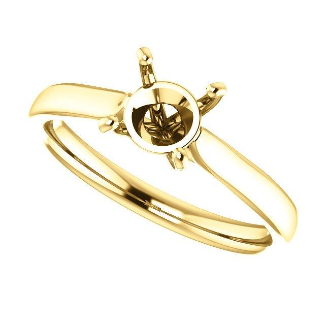 14KT Yellow Gold Solitaire Cathedral Engagement Ring - Classic Wedding Band for Round, Princess & Oval Cut Diamonds - Perfect for Proposals, Anniversaries & Bridal Jewelry