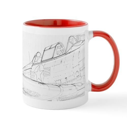 White/Red Inside - Aviation Sketch Mugs