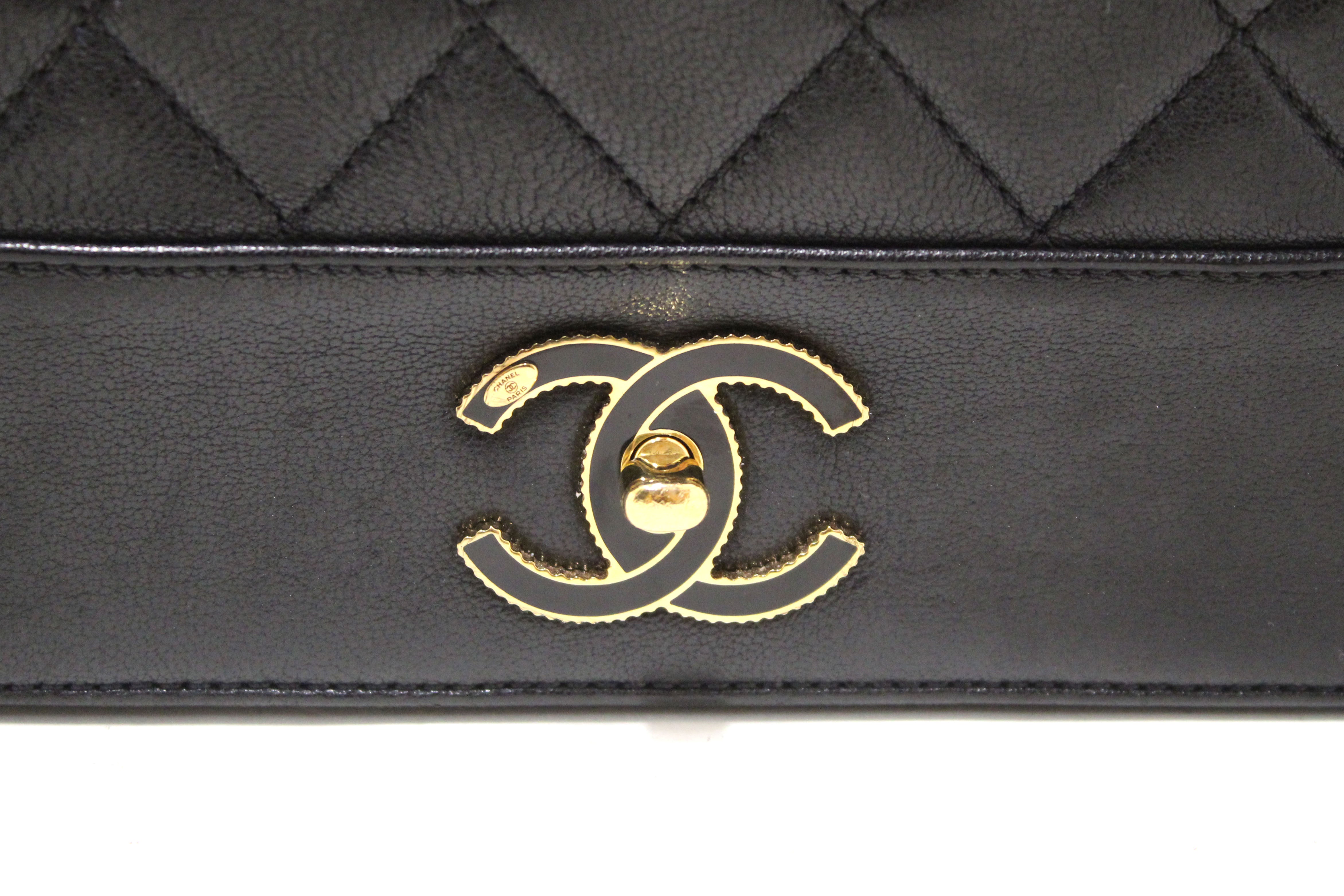 Authentic Chanel Black Quilted Goatskin Leather Large Mademoiselle Flap Bag - Luxury Designer Handbag for Women, Perfect for Parties, Dating & Special Occasions
