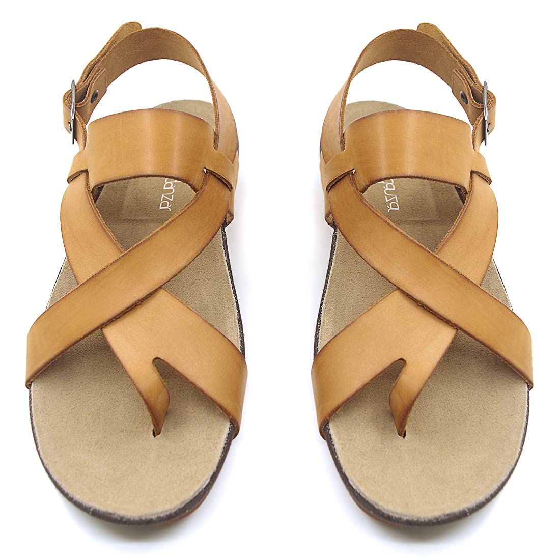**Harssidanzar Genuine Leather Sandals for Men – Adjustable Strap Outdoor Sandals – Comfortable & Durable Leather Footwear for Hiking, Beach & Casual Wear**