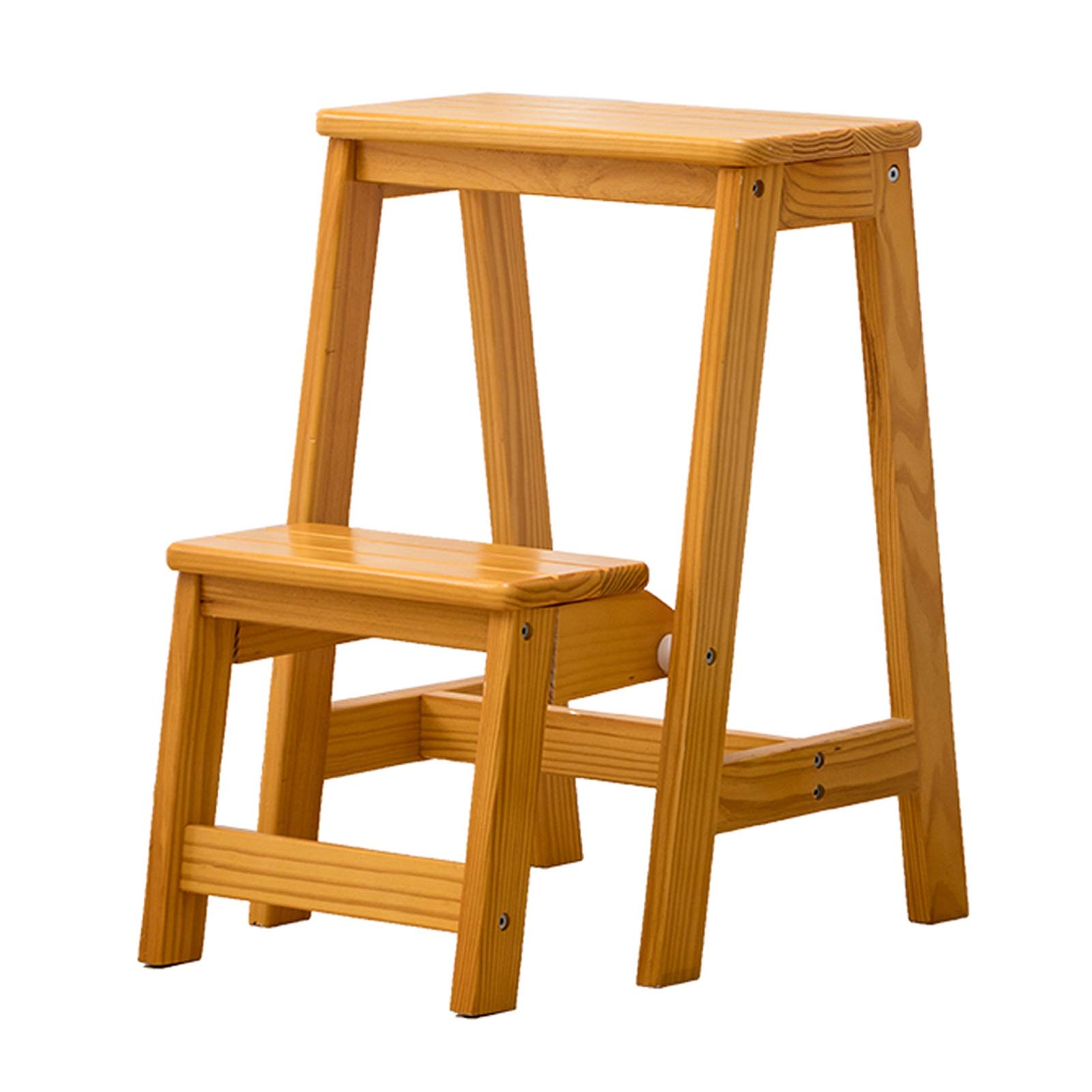 Foldable Wooden Step Stool Ladder - Solid Wood Seat, Lightweight & Portable, Max Load 150kg - Perfect for Home, Kitchen, Bathroom, and Shoe Storage