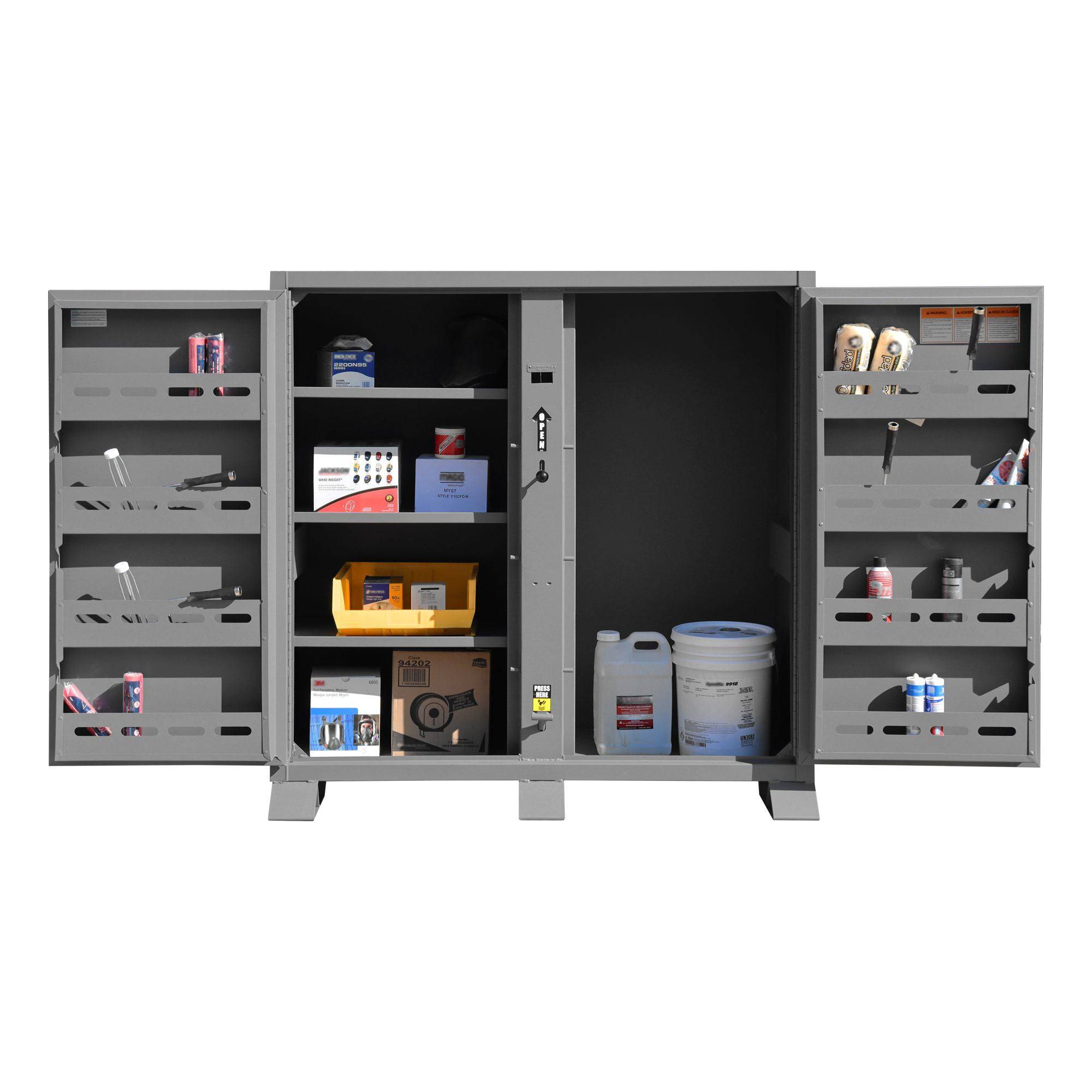 Heavy-Duty Jobsite Storage Cabinet - 47.5 Cu. Ft. Metal Tool Organizer for Construction Sites & Garages | Perfect for Storing Tools, Equipment & Supplies