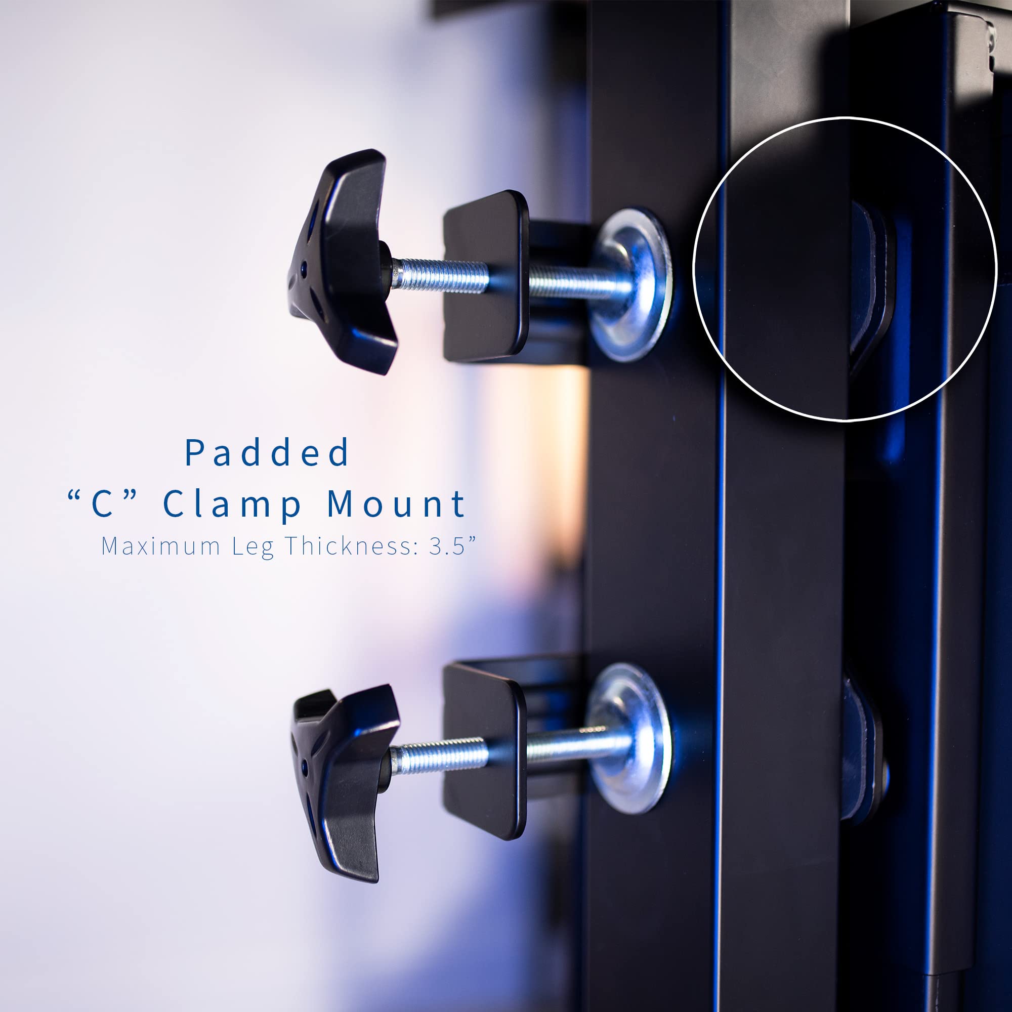 Adjustable Clamp-on Desk PC Mount - Under Desk CPU Holder Bracket for Computer Case | Tool-Free Installation | Black (MOUNT-PC01C) | Perfect for Home Office, Gaming Setup & Workspace Organization