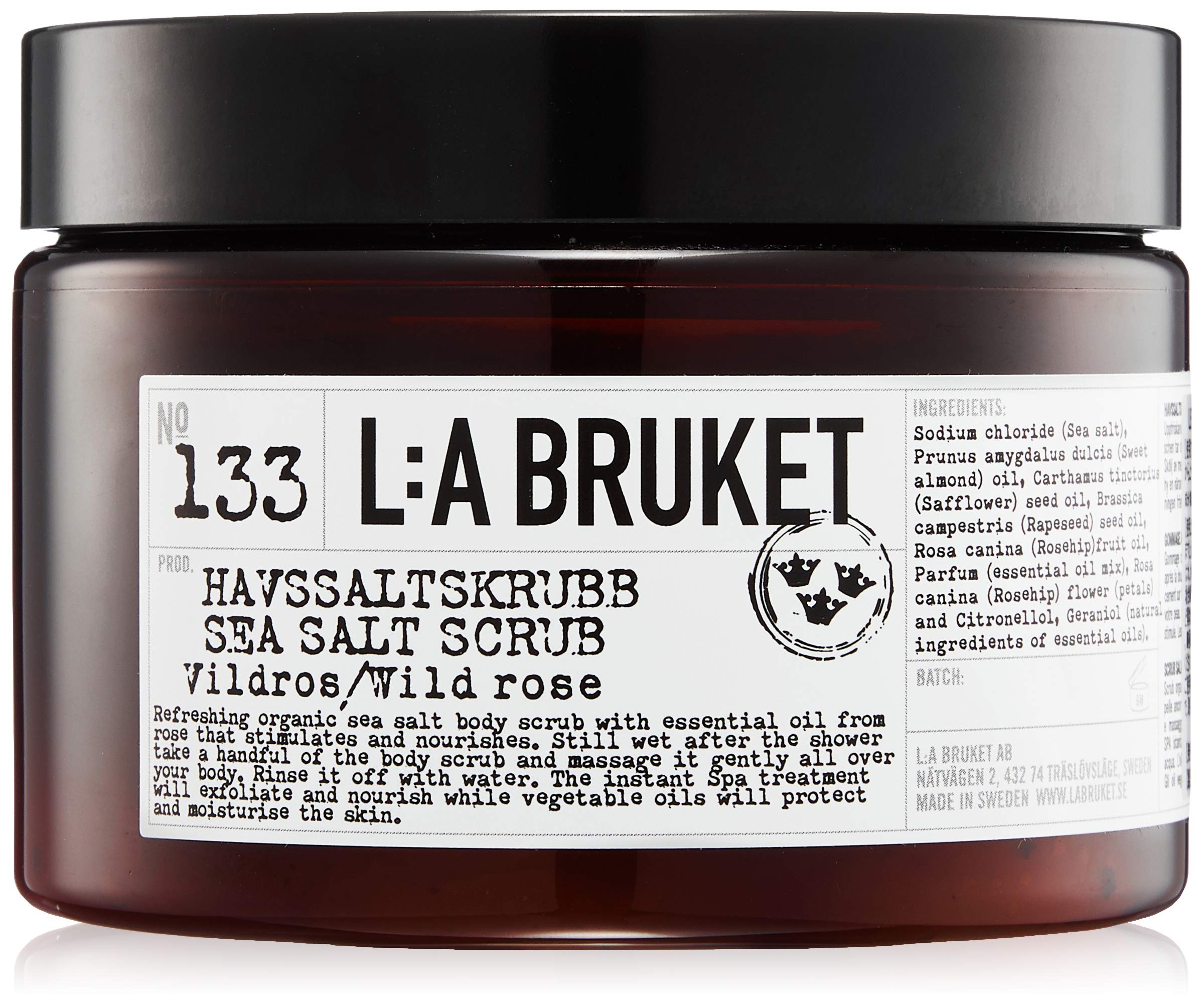 La Bruket Wild Rose Sea Salt Scrub - 420g Exfoliating Body Scrub for Smooth Skin | Natural Skincare for Dry & Sensitive Skin | Spa & Home Relaxation Treatment