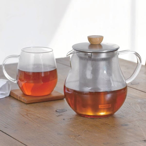 Hario Cold Brew Tea Pitcher - 32oz Glass Iced Tea Maker with Lid & Handle - Perfect for Brewing Iced Tea, Coffee, and Cold Beverages at Home or Office