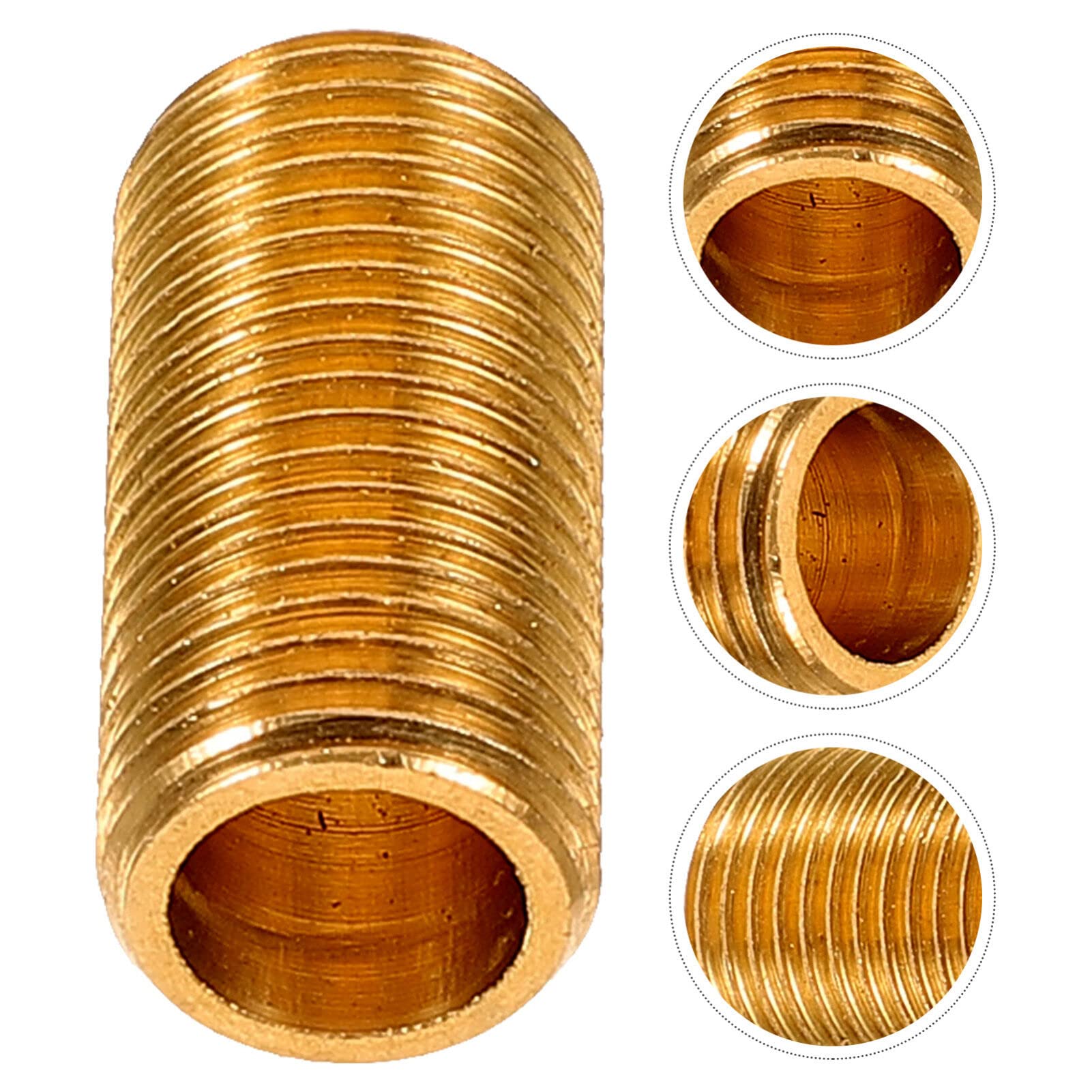 8PCS Brass Tube Lamp Nut Coupling Set - M10 Hollow Copper Fittings for Lamp Repair, Extension Rod Connector & Light Bulb Holder - DIY Lighting Fixture Repair Kit for Chandeliers, Pendant Lights & Table Lamps