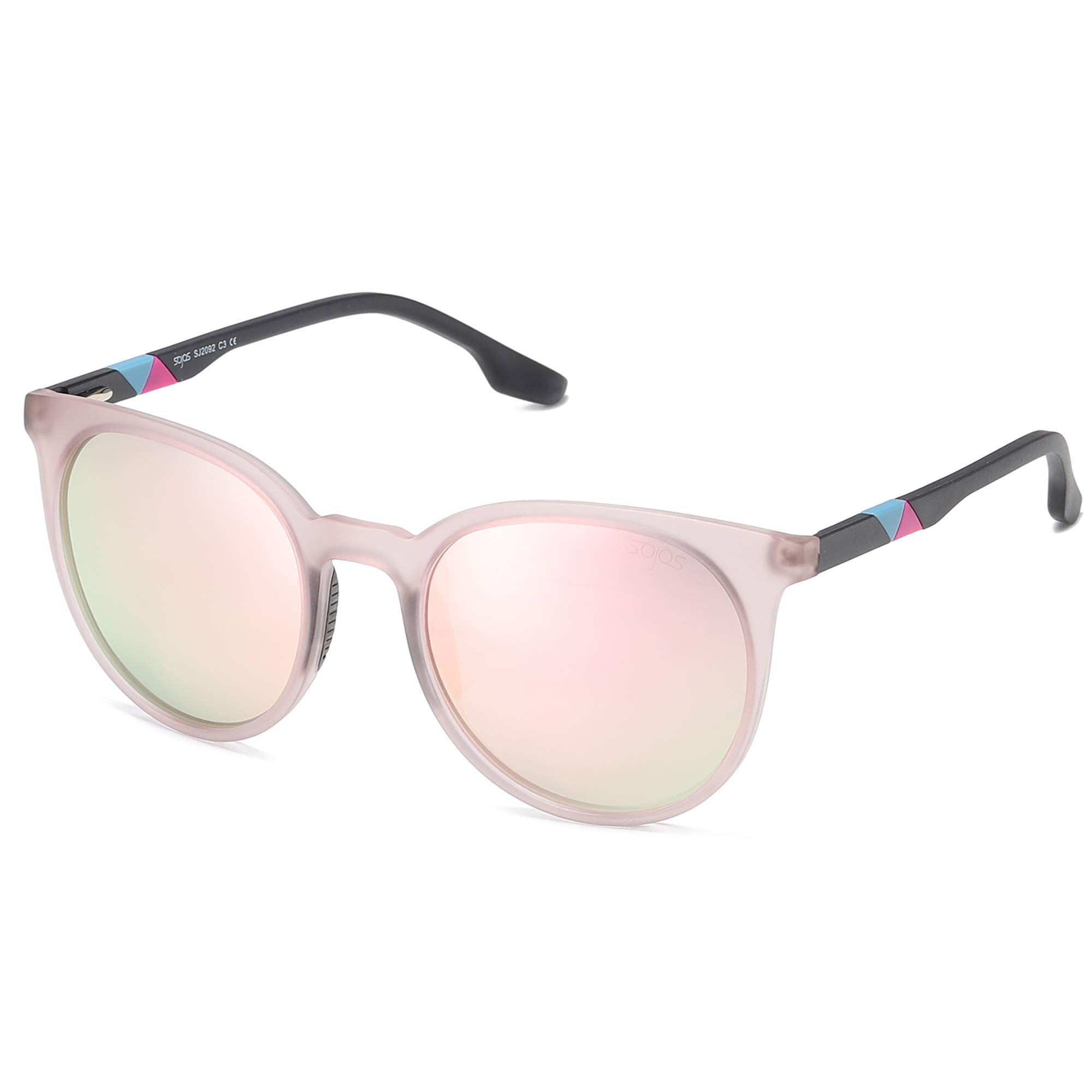 SOJOS Polarized Sports Sunglasses for Women & Men - Lightweight TR90 Frame, UV Protection, Oversized Round Lenses - Perfect for Running, Cycling, and Outdoor Activities