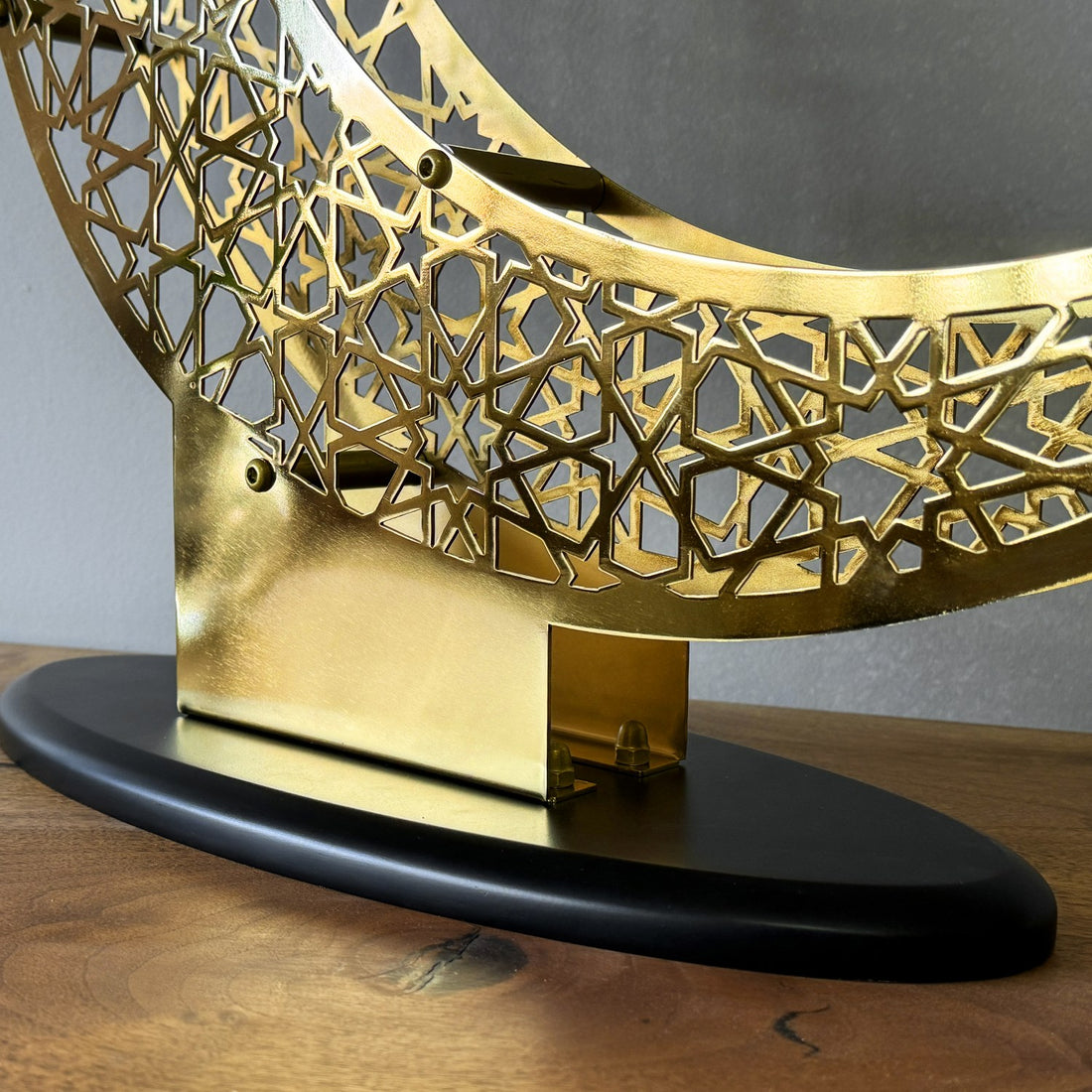 Shiny Metal Crescent & Star Islamic Wall Decor - Elegant Islamic Home Decoration & Gift for Ramadan, Eid, Wedding - Perfect for Living Room, Bedroom, Mosque
