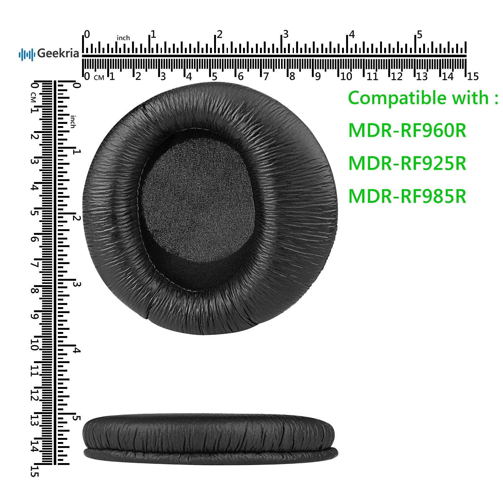 Geekria QuickFit Replacement Ear Pads for Sony MDR-RF960R MDR-RF925R MDR-RF985R Headphones - Soft Memory Foam Ear Cushions, Noise Isolation Earpads, Comfortable Headset Ear Cups Cover Repair Parts (Black) - Perfect for Gaming, Music & Home Office Use