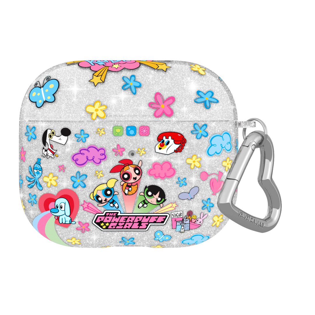 The Powerpuff Girls Glitter AirPods Case - Cute Protective Cover for AirPods 1/2/3 & Pro - Perfect for School, Work & Travel Accessories