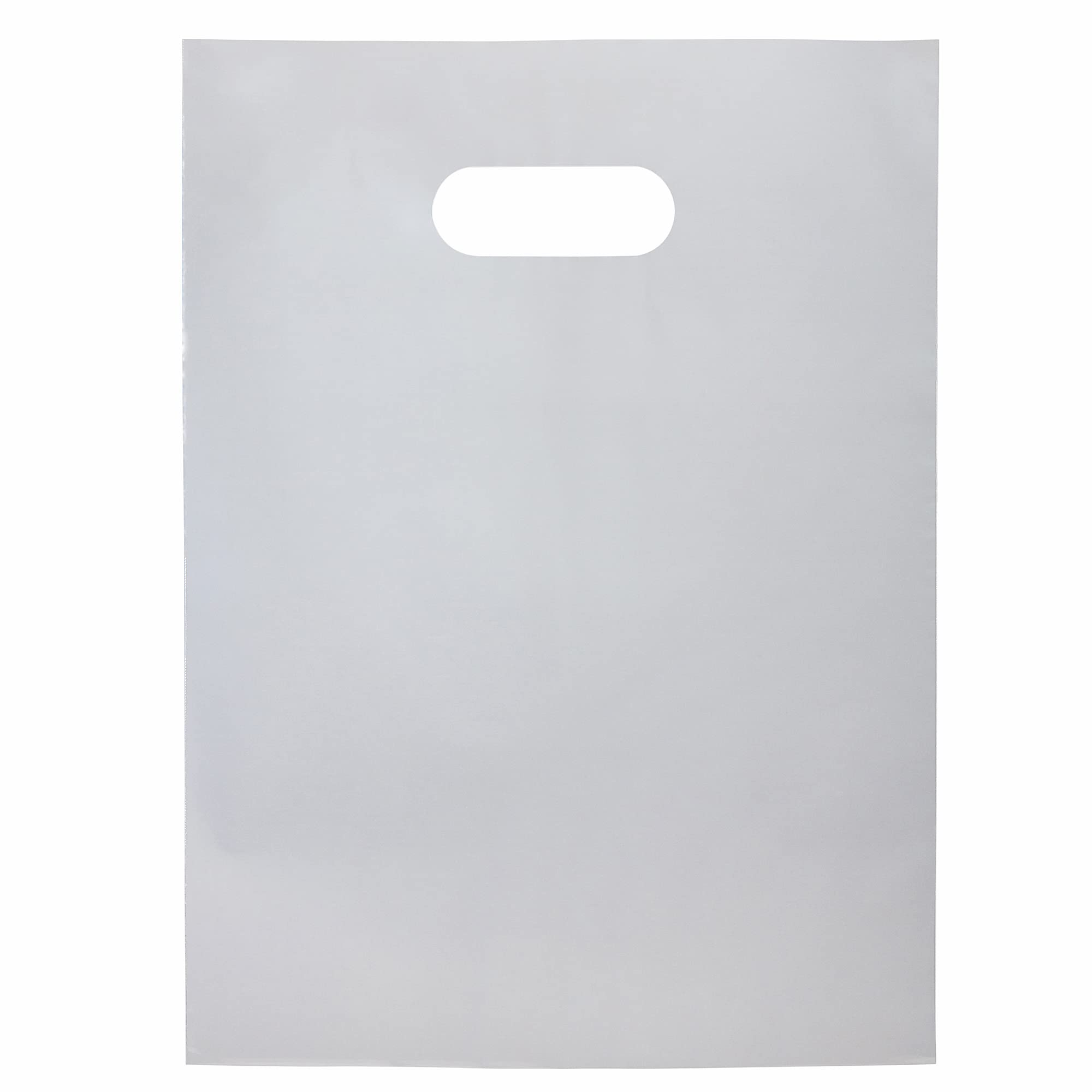 Premium 100 Silver Glossy Thank You Bags with Handles - 9
