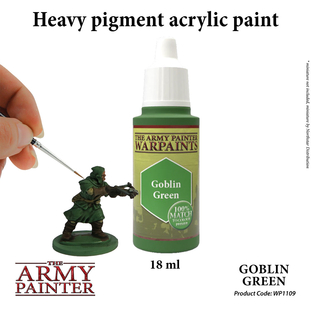 Warpaints: Goblin Green - High-Quality Fantasy Miniature Paint for Tabletop Gaming & Warhammer Models - Perfect for Hobbyists & Collectors